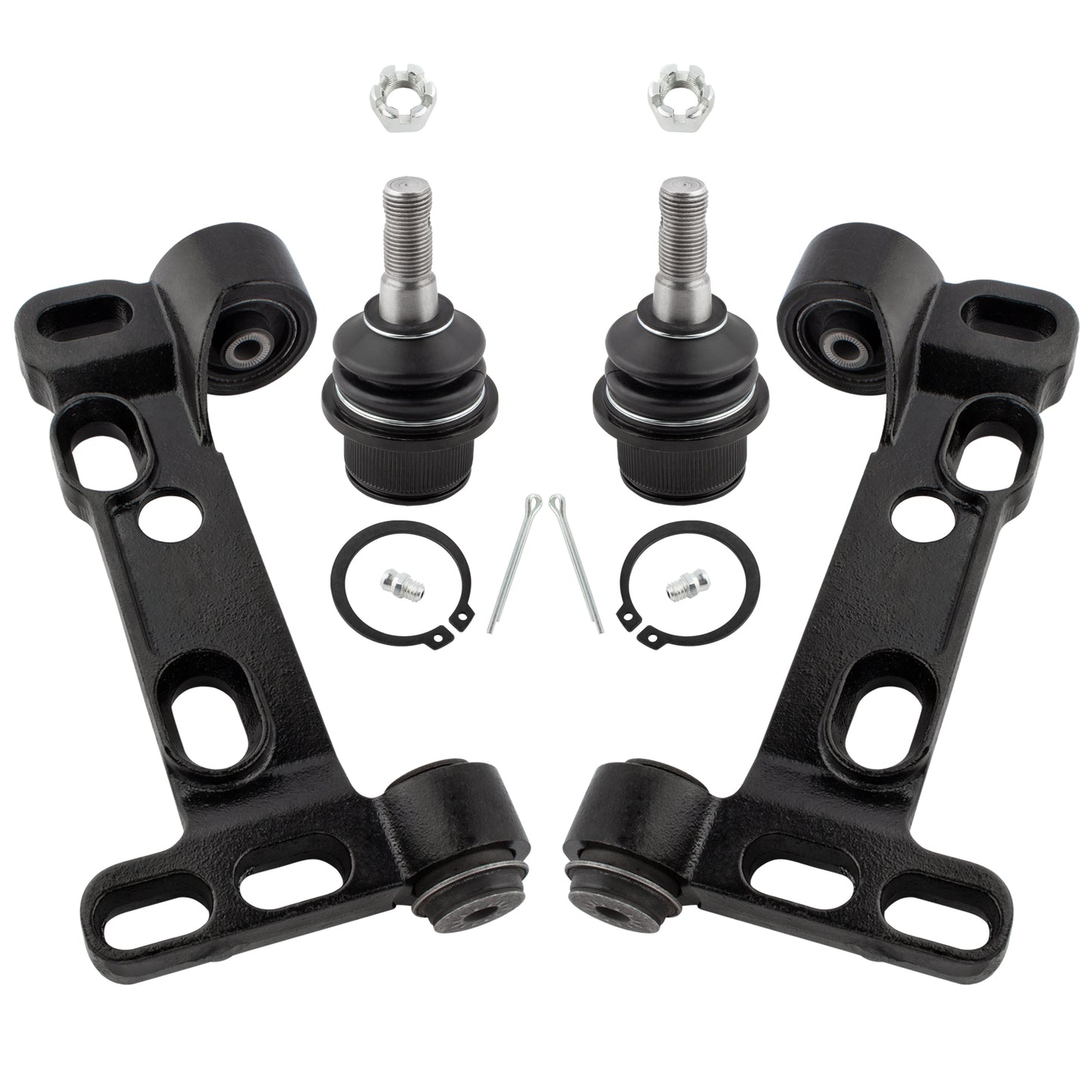 BOXI 4pcs Front Lower Control Arm Bracket & Lower Ball Joints for Rainier 04-07