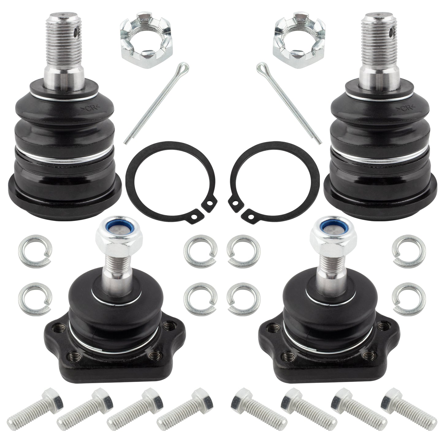BOXI (Set of 4) Front Upper and Lower Ball Joints Suspension Kit Fit for Nissan Pickup 1995 1996