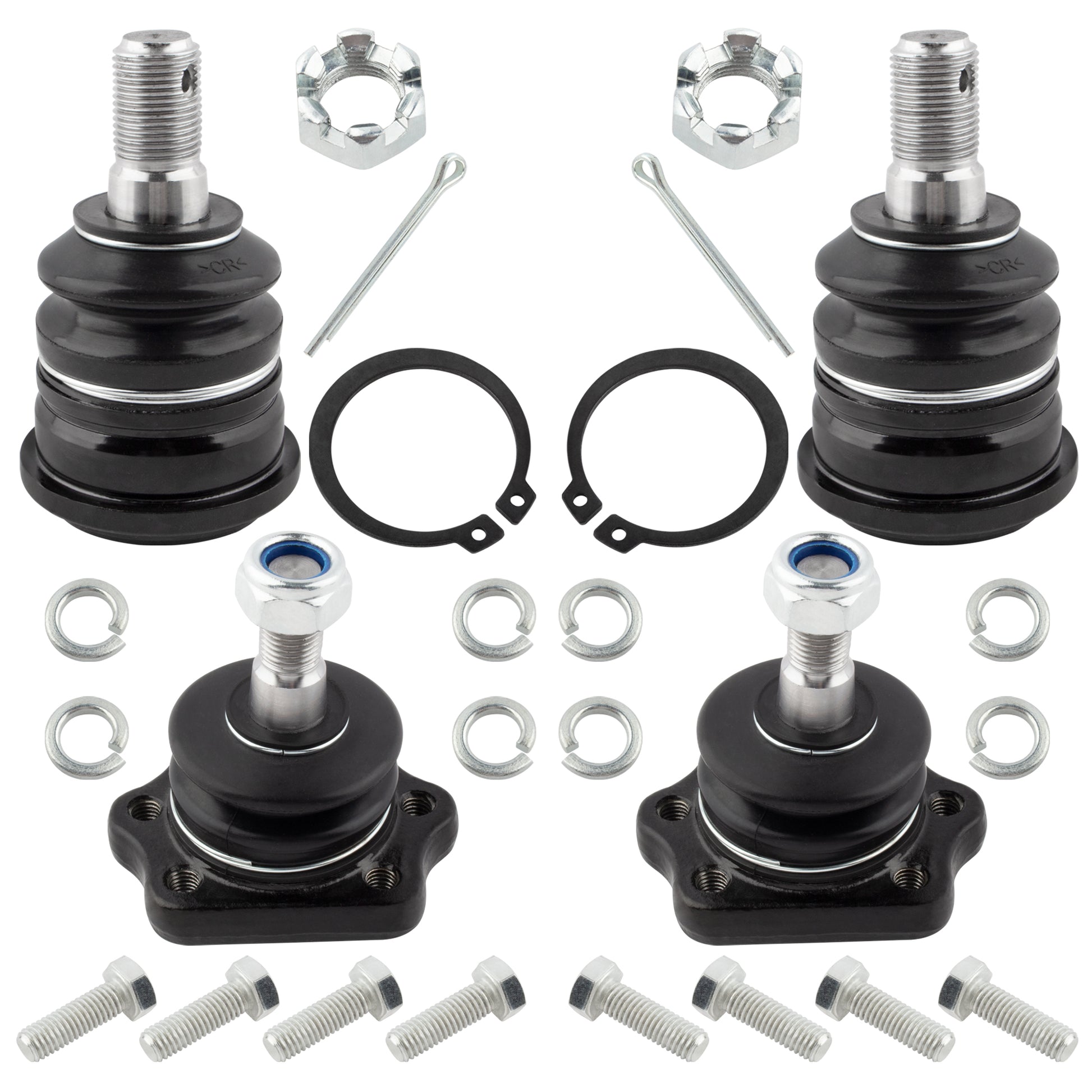 BOXI (Set of 4) Front Upper and Lower Ball Joints Suspension Kit Fit for Nissan Pickup 1995 1996