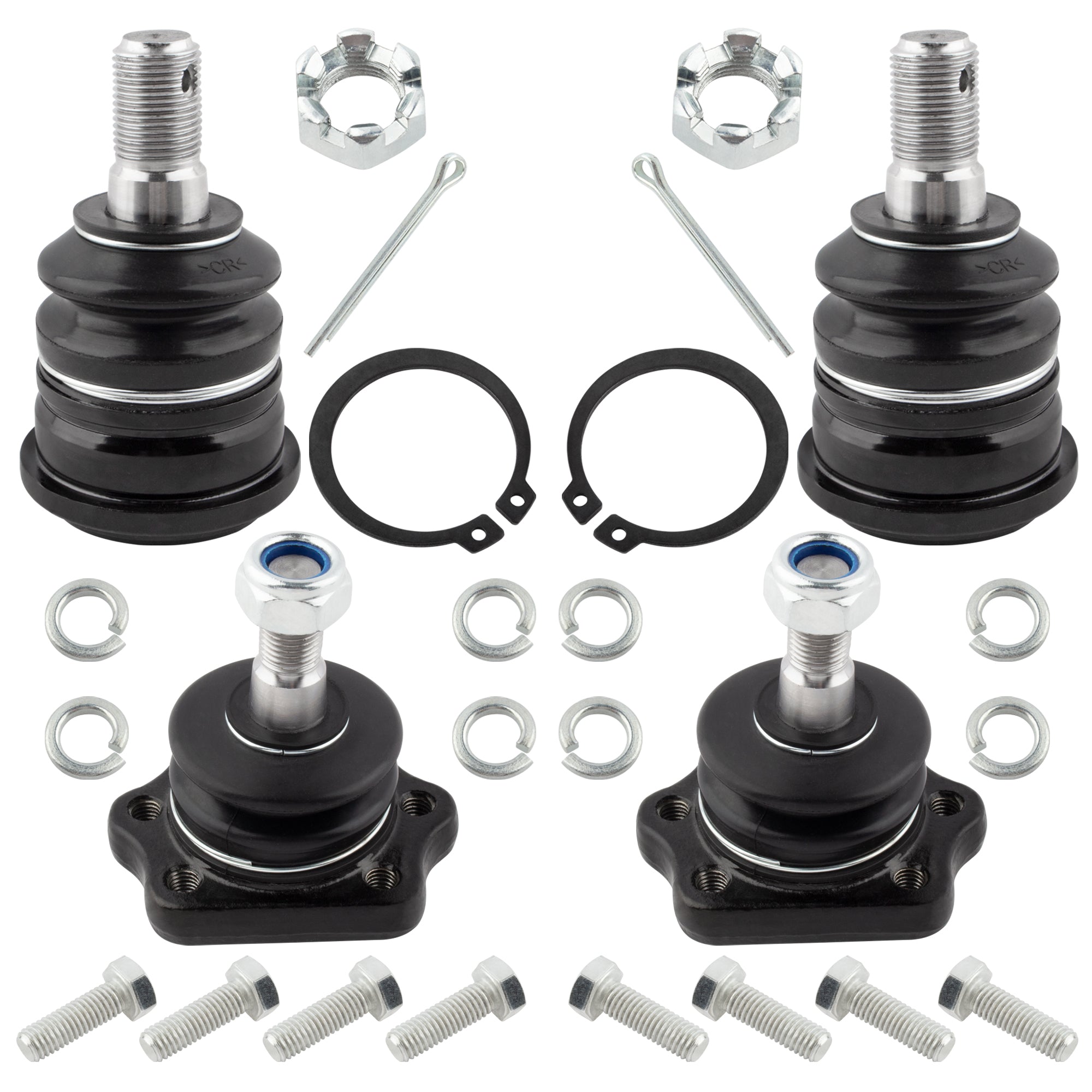 BOXI (Set of 4) Front Upper and Lower Ball Joints Suspension Kit Fit for Nissan Pickup 1995 1996