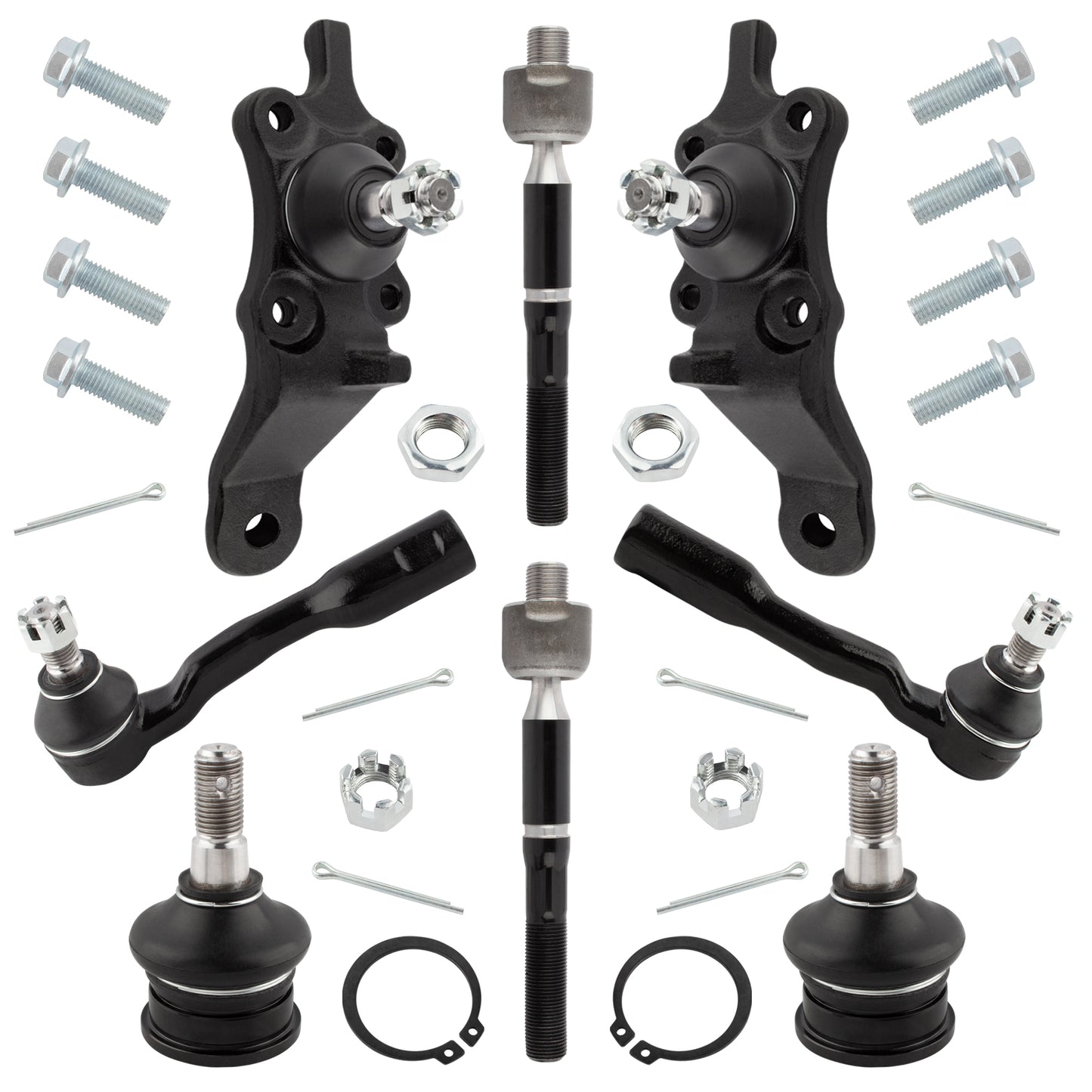BOXI 8pc Front Upper Lower Ball Joint Inner Outer Tie Rod Ends Fit for Toyota Sequoia 2001-2002