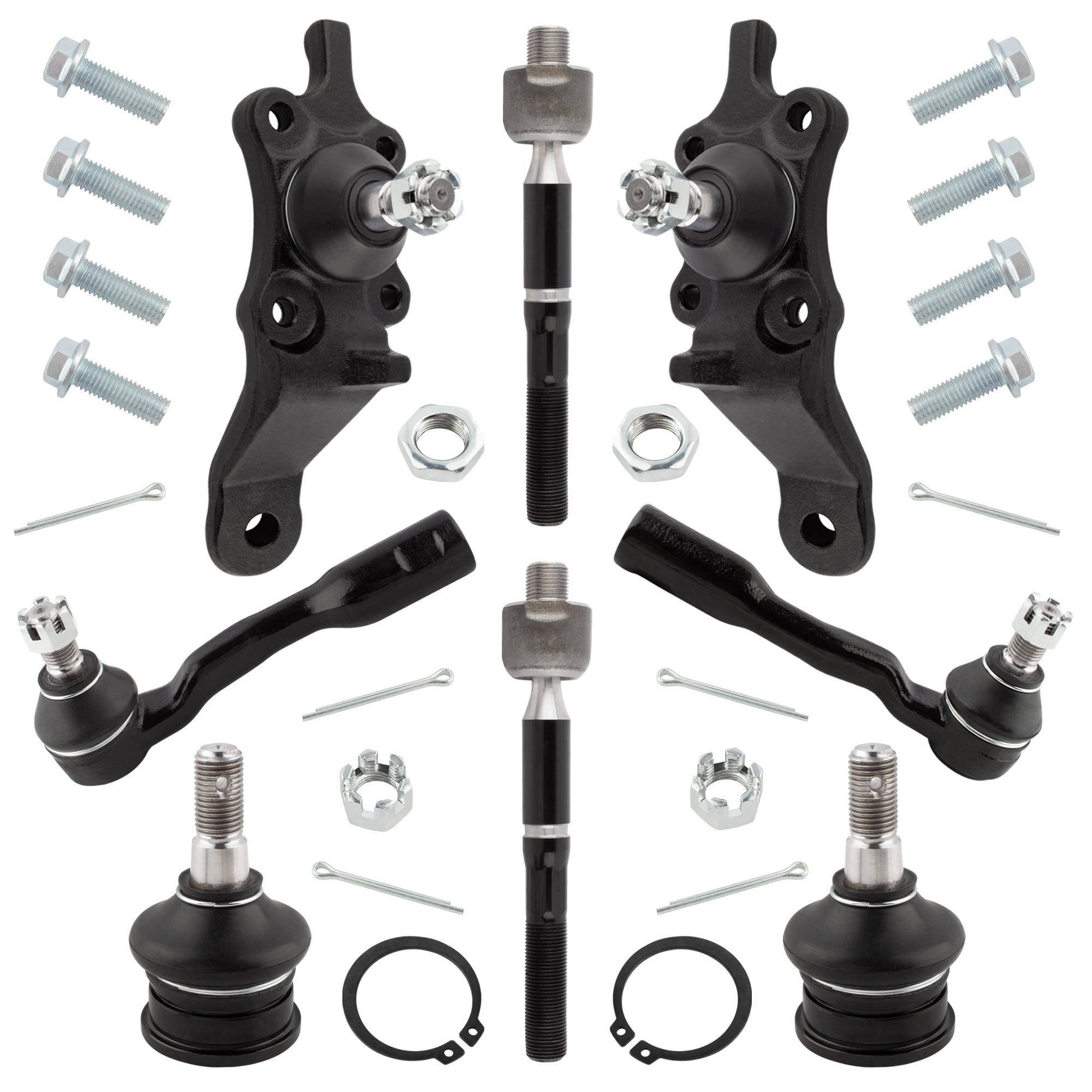 BOXI 8pc Front Upper Lower Ball Joint Inner Outer Tie Rod Ends Fit for Toyota Sequoia 2001-2002