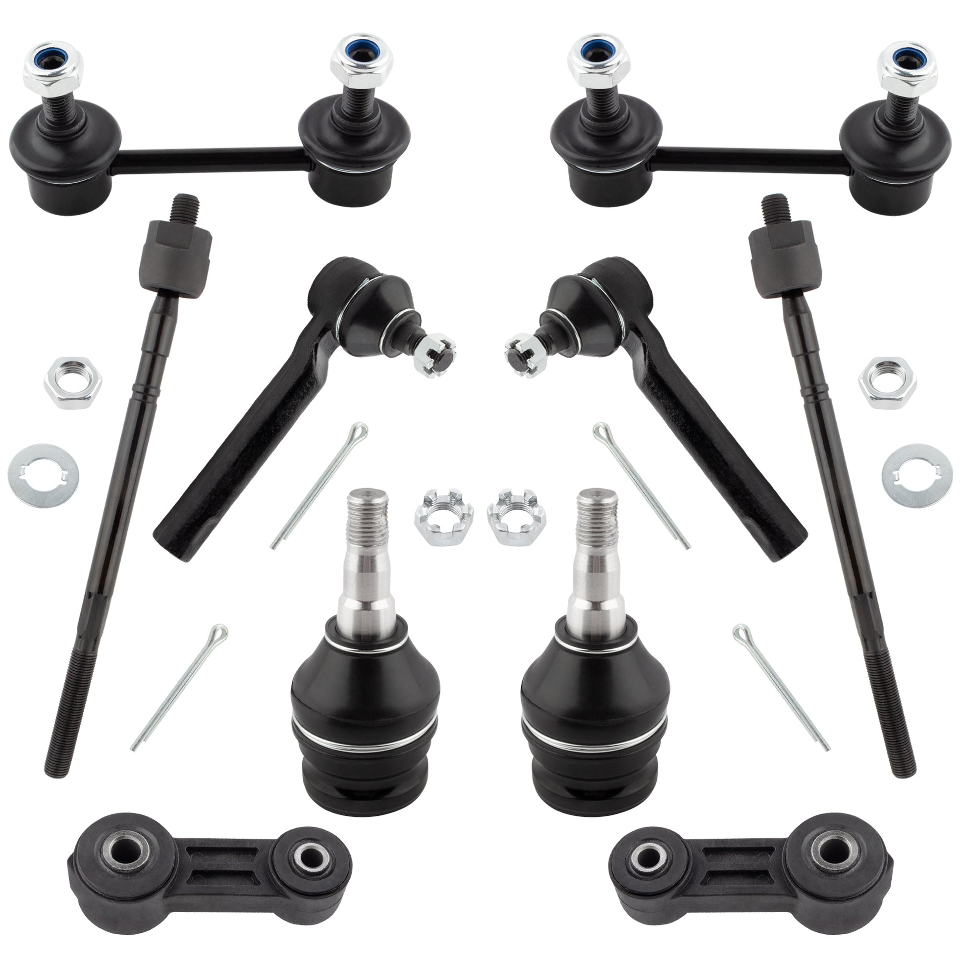 BOXI 10pc Front Ball Joints Tie Rod Ends Stabilizer Sway Bar End Links Kit fit for Subaru Baja