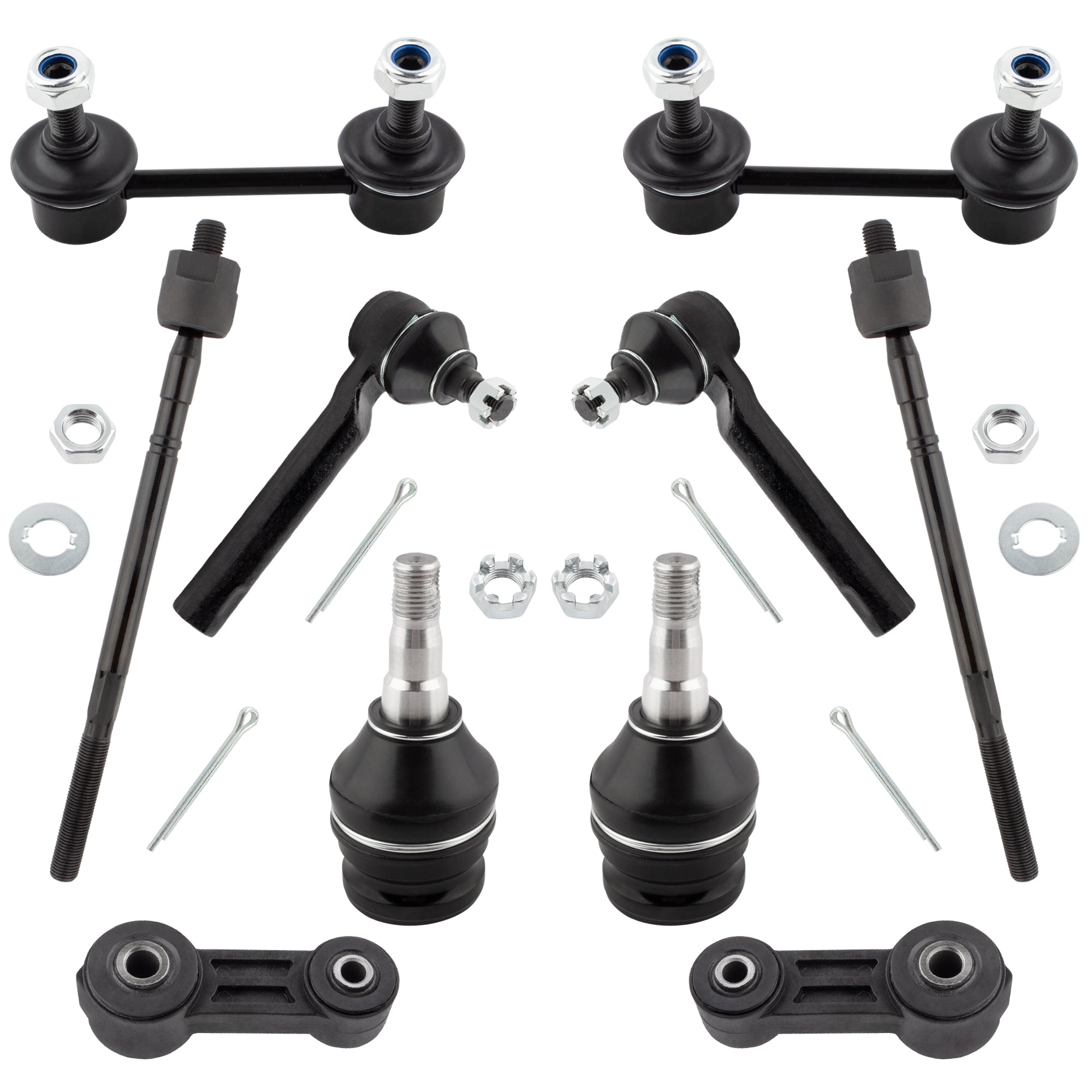 BOXI 10pc Front Ball Joints Tie Rod Ends Stabilizer Sway Bar End Links Kit fit for Subaru Baja