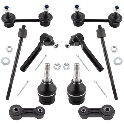 BOXI 10pc Front Ball Joints Tie Rod Ends Stabilizer Sway Bar End Links Kit fit for Subaru Baja