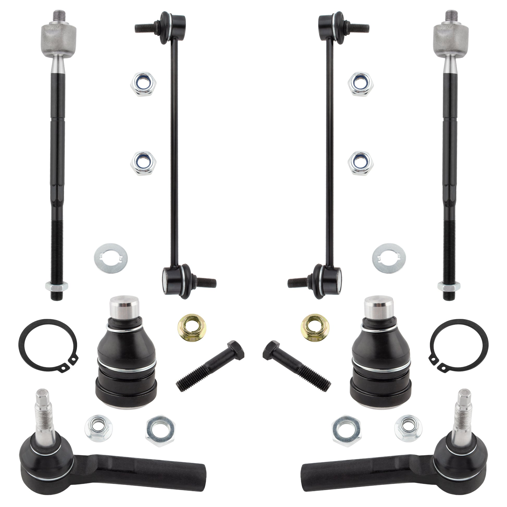 BOXI 8pcs Front Lower Ball Joints Sway Bars Tie Rods Kit for Dodge Caliber 2009 2010 2011 2012