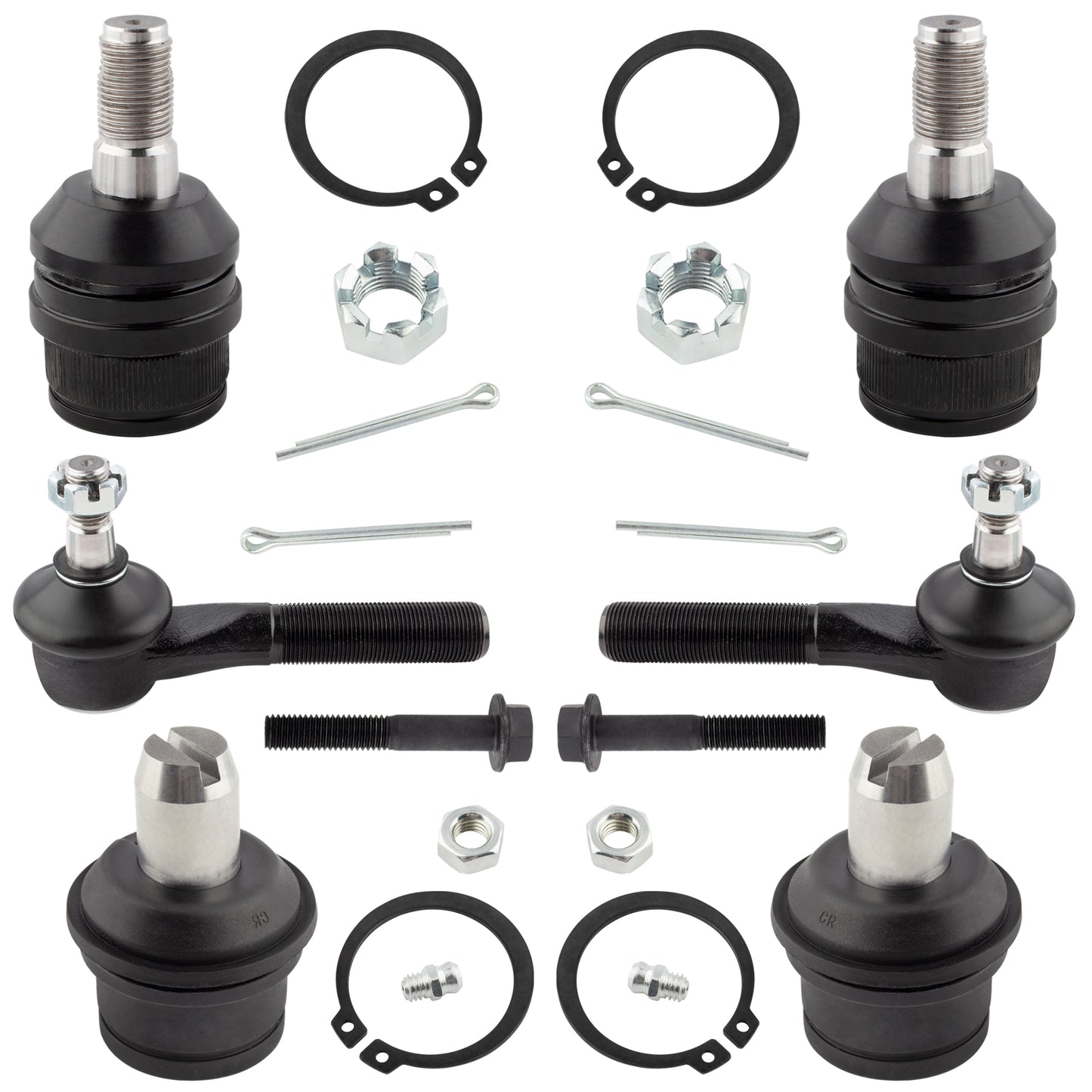 BOXI 6pcs Upper Lower Ball Joint Outer Tie Rod Kit for Ford F-150 1987 1988 1989 1990 1991 1992