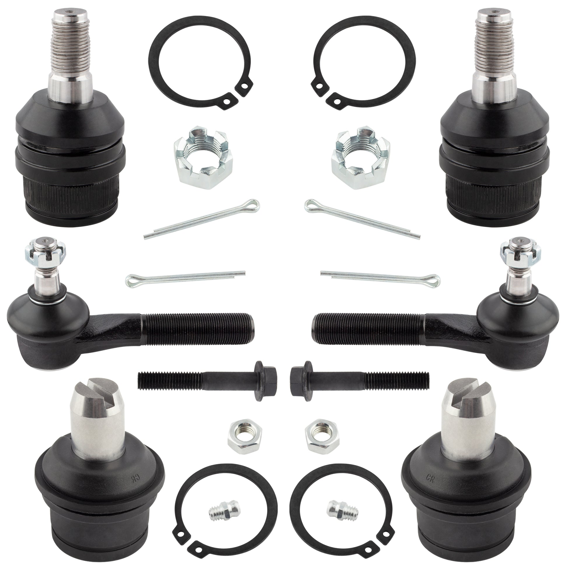 BOXI 6pcs Upper Lower Ball Joint Outer Tie Rod Kit for Ford F-150 1987 1988 1989 1990 1991 1992