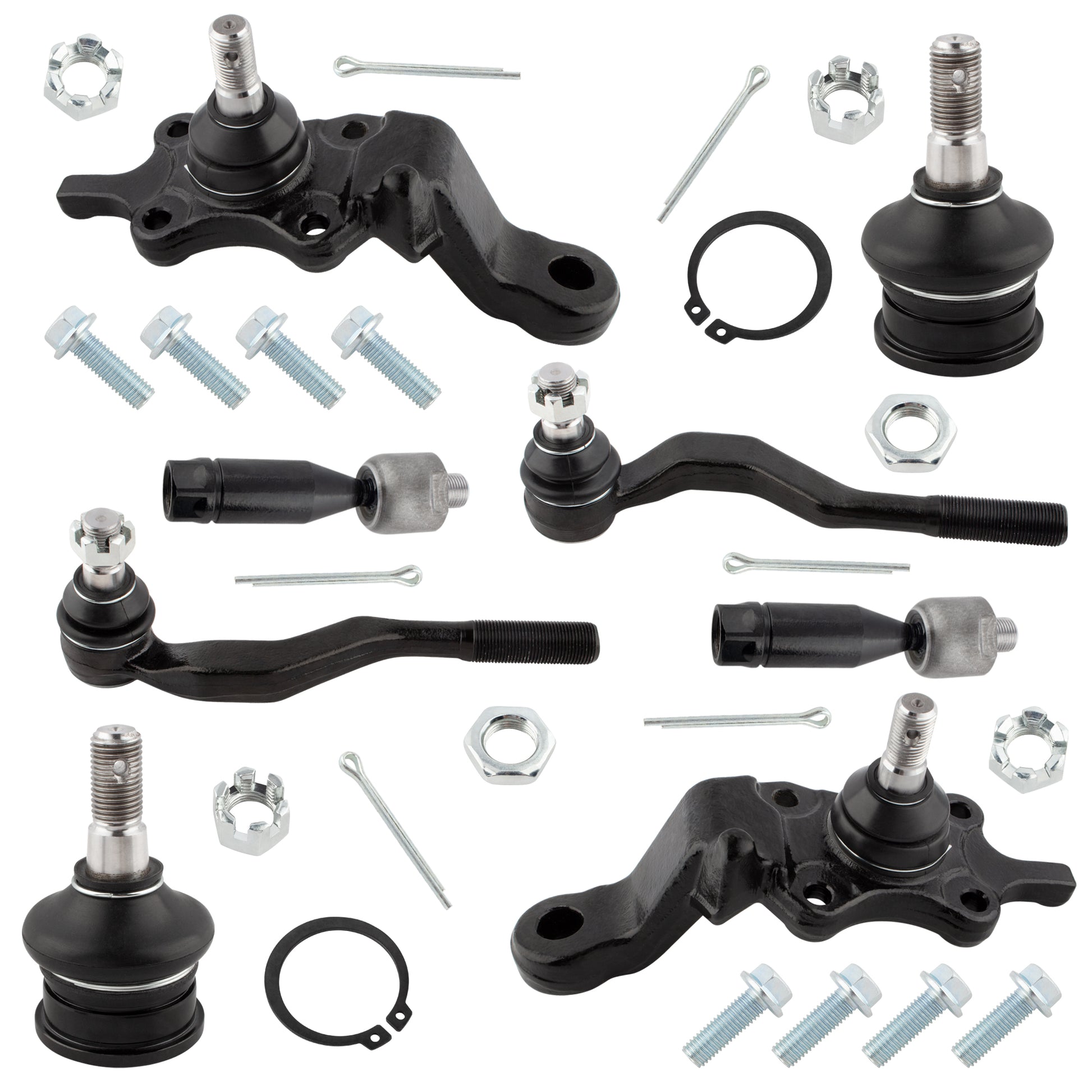 BOXI 8pcs Front Upper Lower Ball Joints Inner Outer Tie Rods Kit for Toyota Tacoma 1995-2004