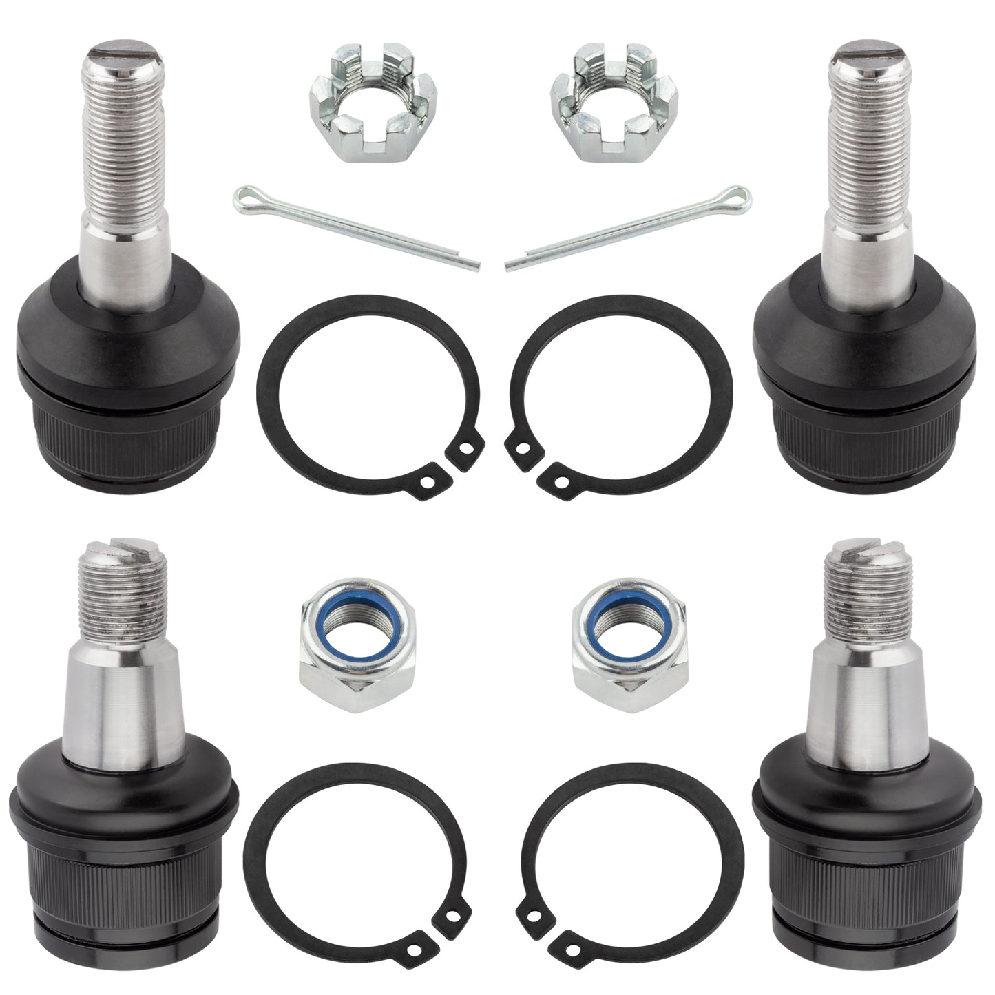 BOXI (set of 4) Front Lower and Upper Ball Joints Fit for Dodge Ram 2500 3500 1994-1999