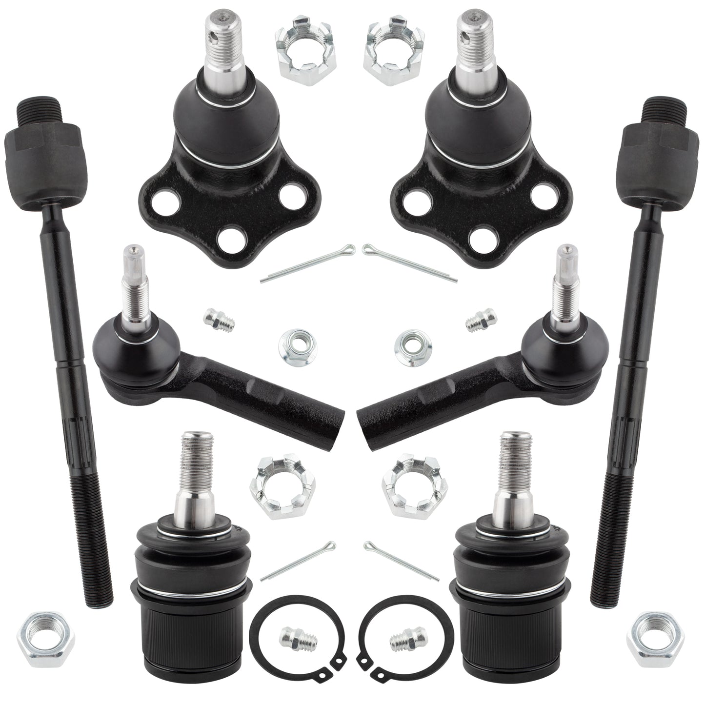 BOXI 8pc Front Upper Lower Ball Joints Inner Outer Tie Rods Kit Replacement for Dodge Dakota