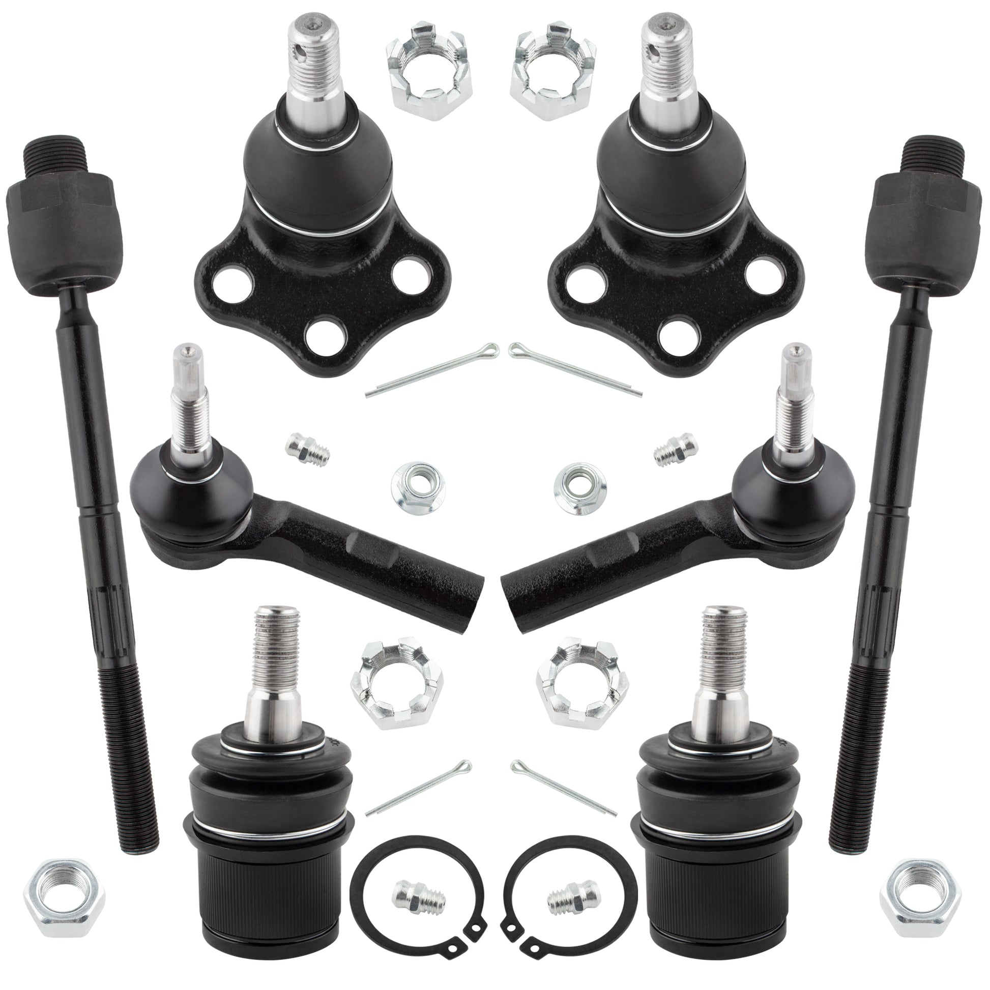 BOXI 8pc Front Upper Lower Ball Joints Inner Outer Tie Rods Kit Replacement for Dodge Dakota
