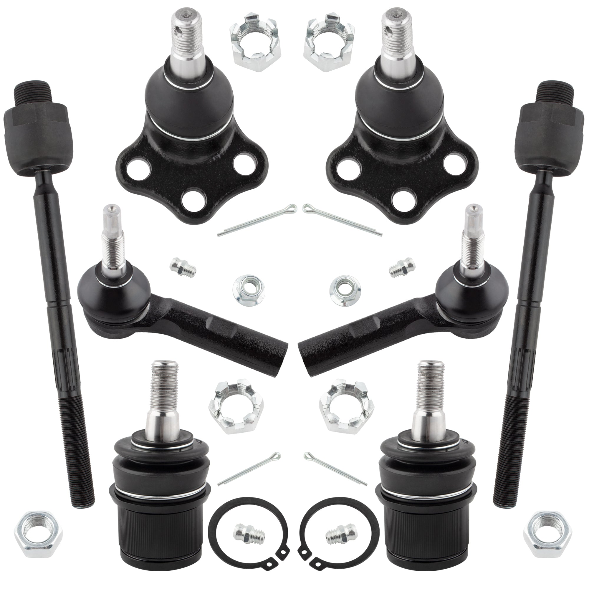 BOXI 8pc Front Upper Lower Ball Joints Inner Outer Tie Rods Kit Replacement for Dodge Dakota