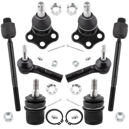 BOXI 8pc Front Upper Lower Ball Joints Inner Outer Tie Rods Kit Replacement for Dodge Dakota