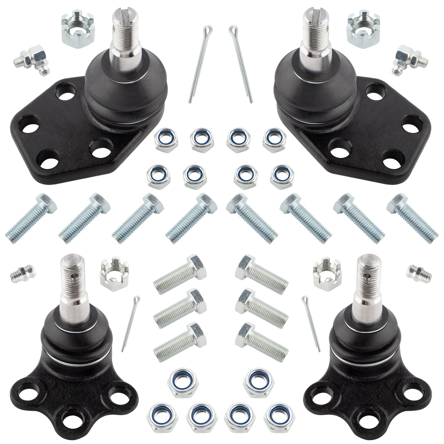 BOXI (Set of 4) Front Suspension Kit Front Upper & Lower Ball Joints Fit for Dodge Ram 1500 2000