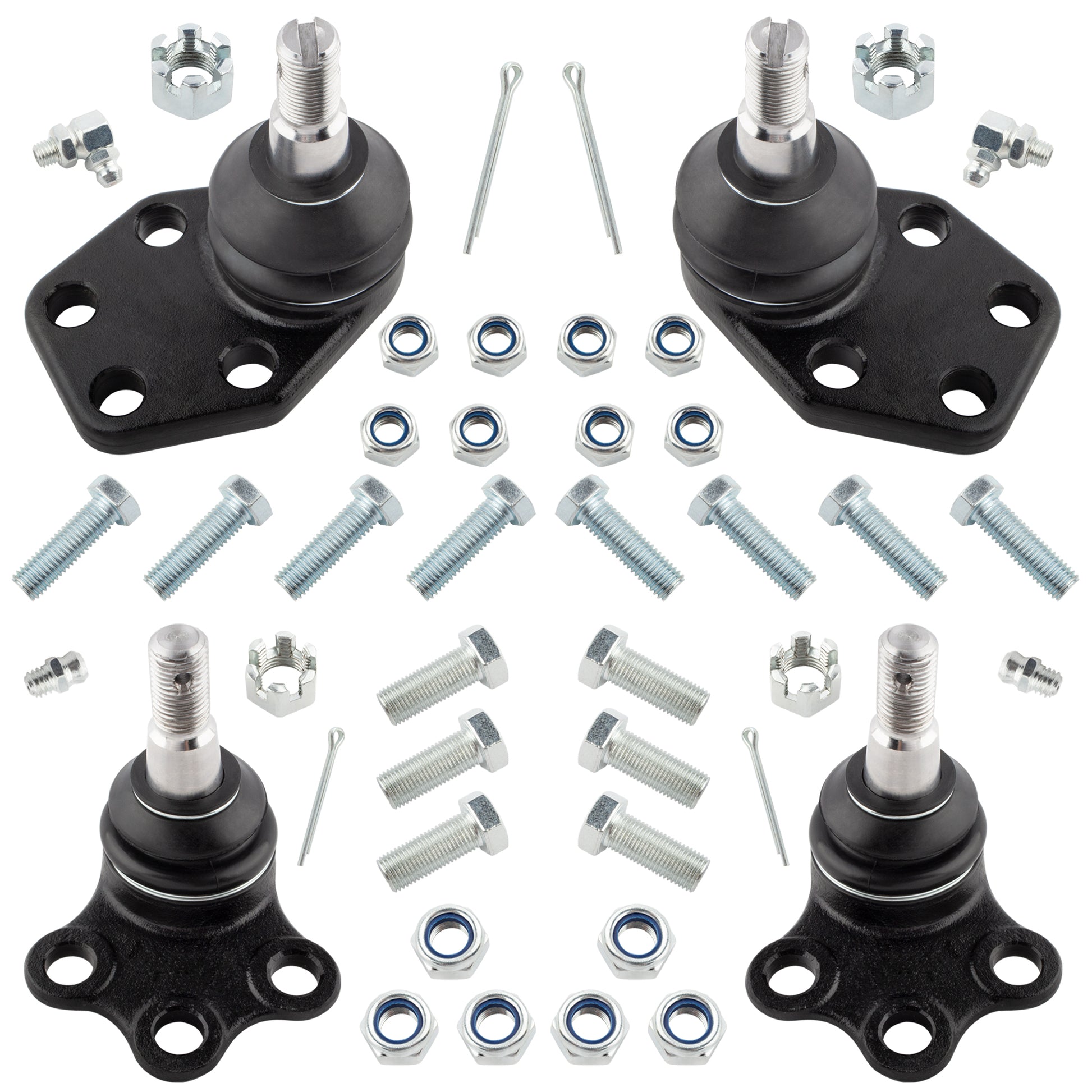 BOXI (Set of 4) Front Suspension Kit Front Upper & Lower Ball Joints Fit for Dodge Ram 1500 2000
