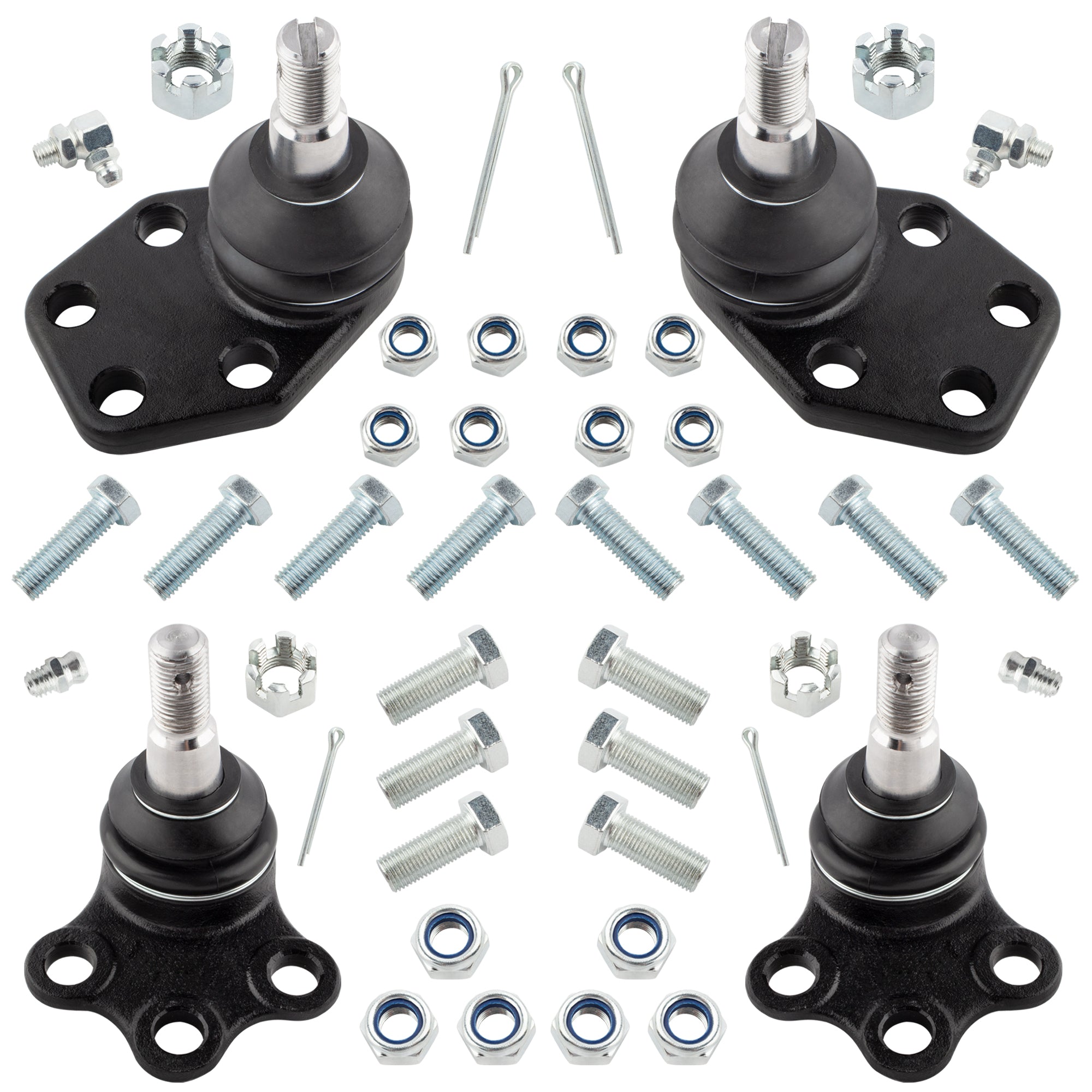 BOXI (Set of 4) Front Suspension Kit Front Upper & Lower Ball Joints Fit for Dodge Ram 1500 2000