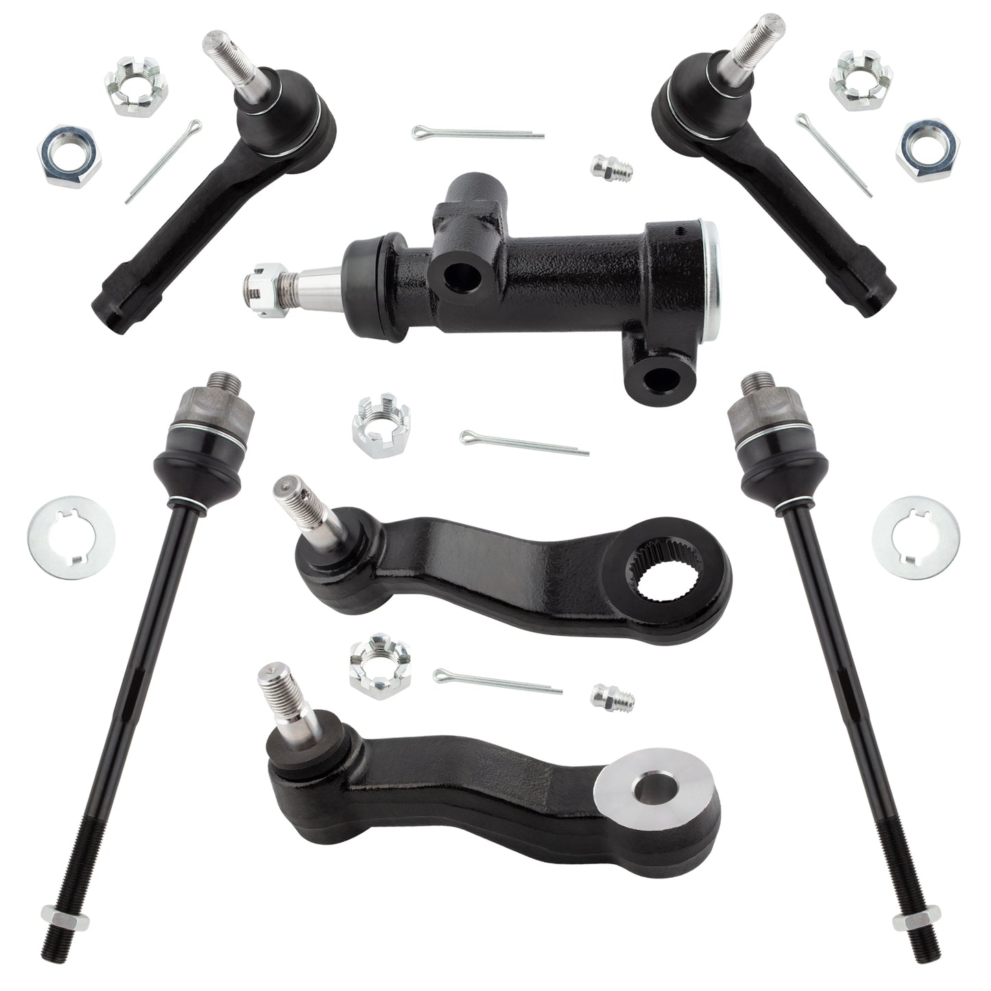 BOXI 7pcs Front Inner Outer Tierod Pitman Idler Arm for Cadillac Escalade ESV EXT