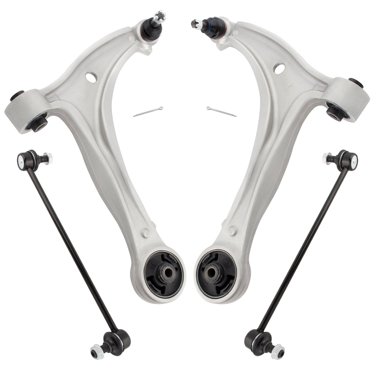 BOXI 4pcs Front Aluminum Lower Control Arms Sway Bar for Honda Odyssey 2005 2006 2007 2008 2009