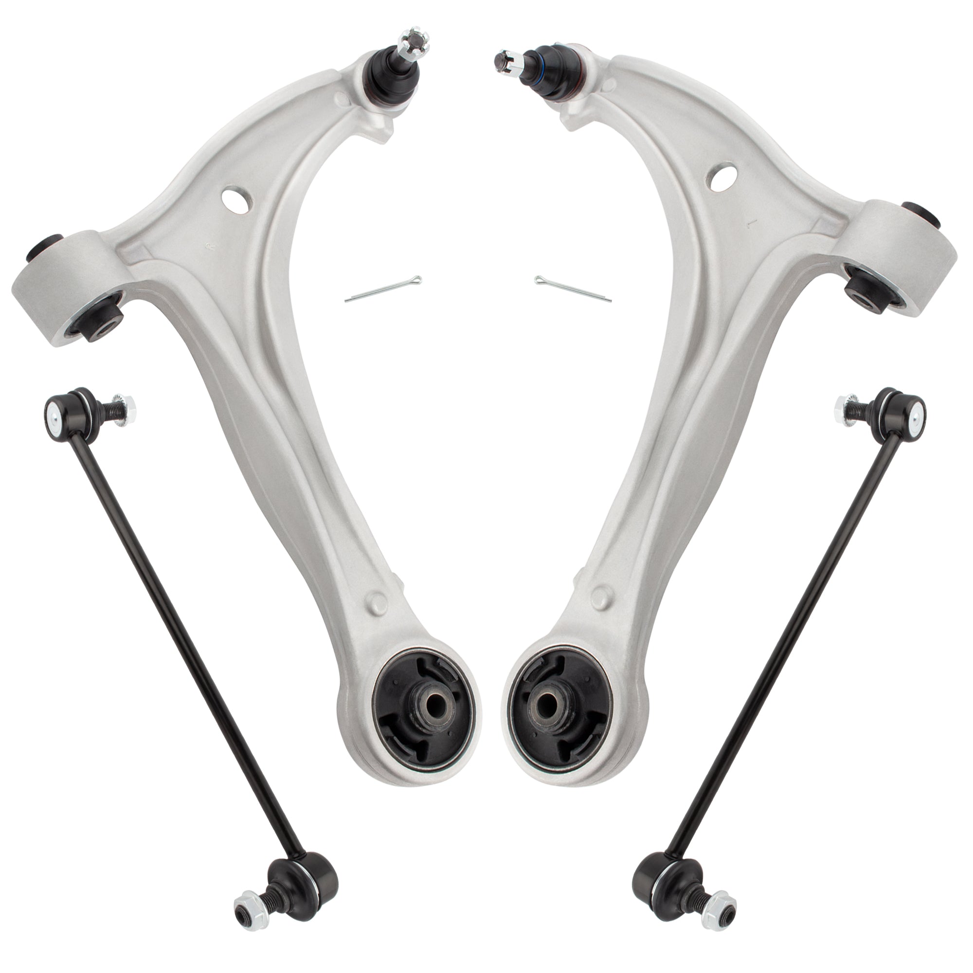 BOXI 4pcs Front Aluminum Lower Control Arms Sway Bar for Honda Odyssey 2005 2006 2007 2008 2009