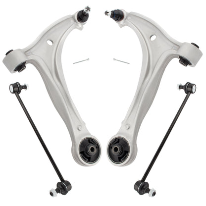BOXI 4pcs Front Aluminum Lower Control Arms Sway Bar for Honda Odyssey 2005 2006 2007 2008 2009