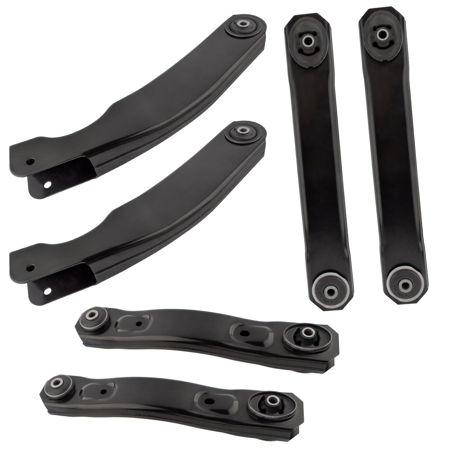 BOXI 6pcs Front Upper Lower Control Arms + Rear Trailing Control Arms Replacement for Jeep Grand