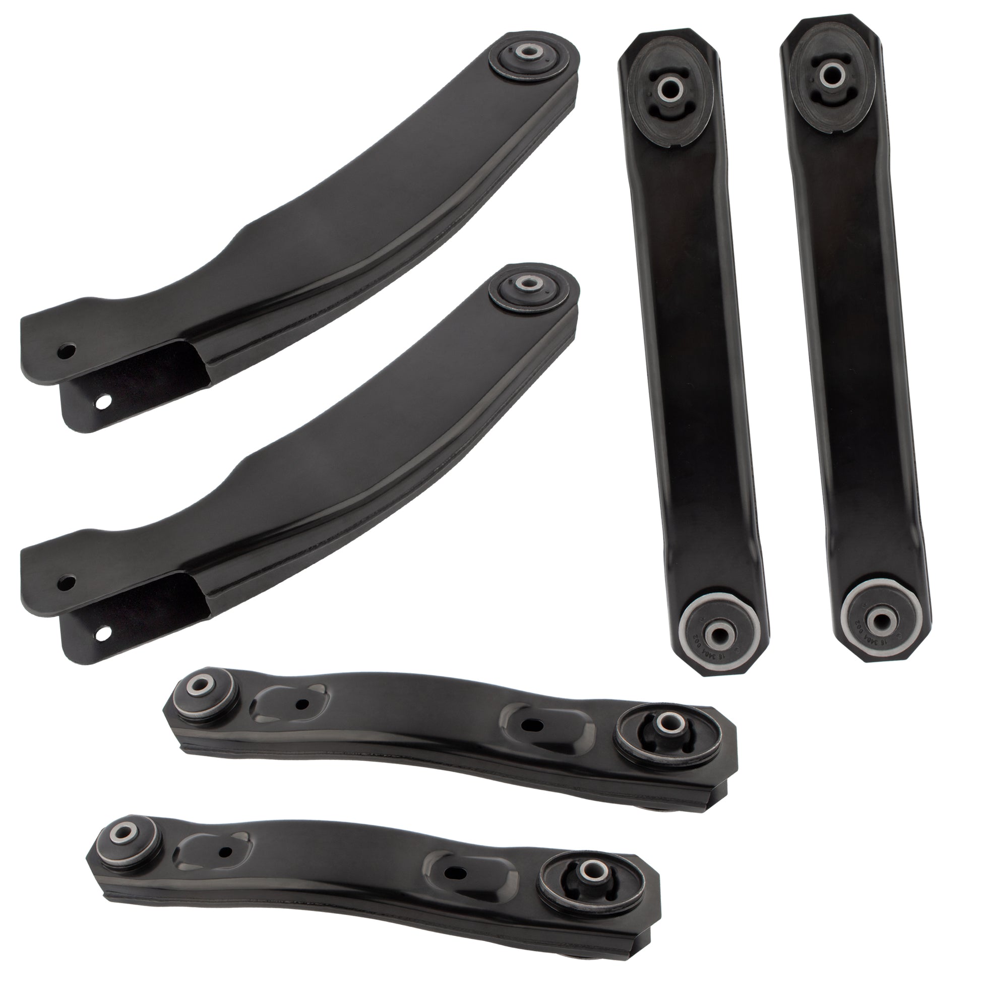 BOXI 6pcs Front Upper Lower Control Arms + Rear Trailing Control Arms Replacement for Jeep Grand