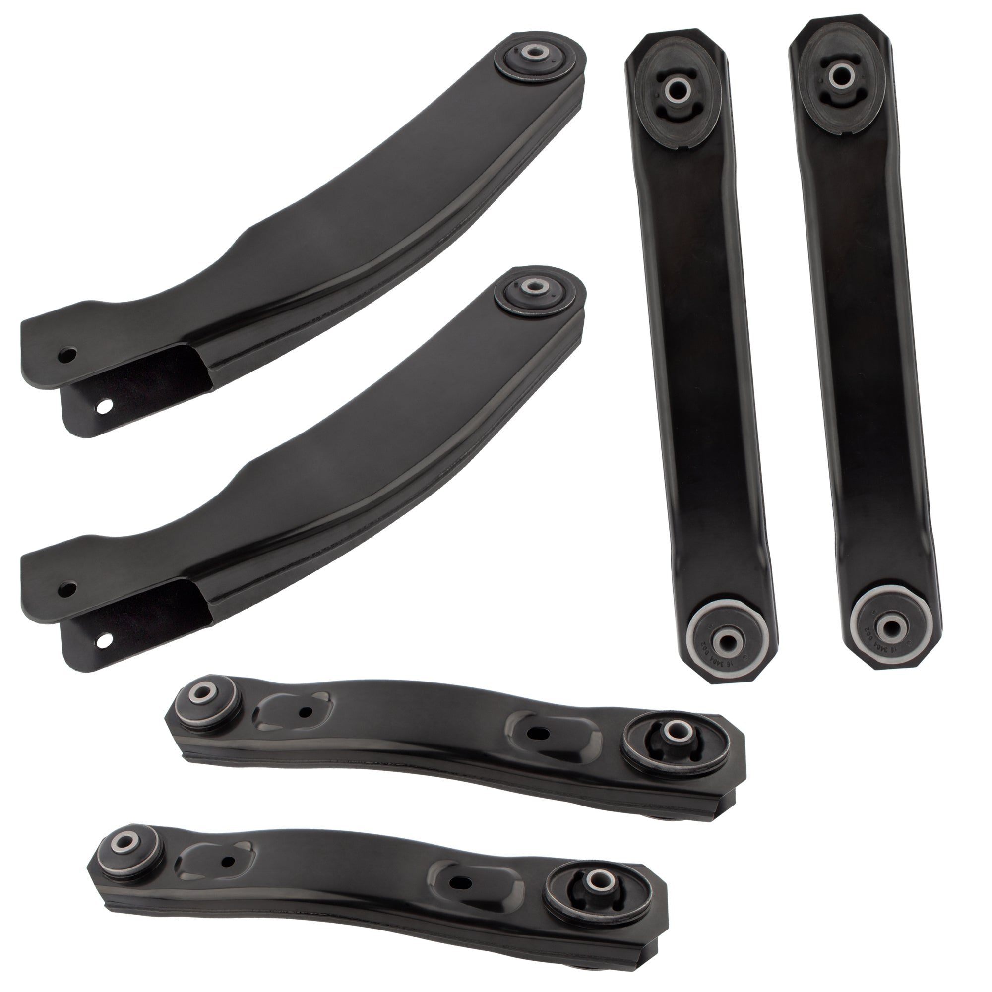 BOXI 6pcs Front Upper Lower Control Arms + Rear Trailing Control Arms Replacement for Jeep Grand