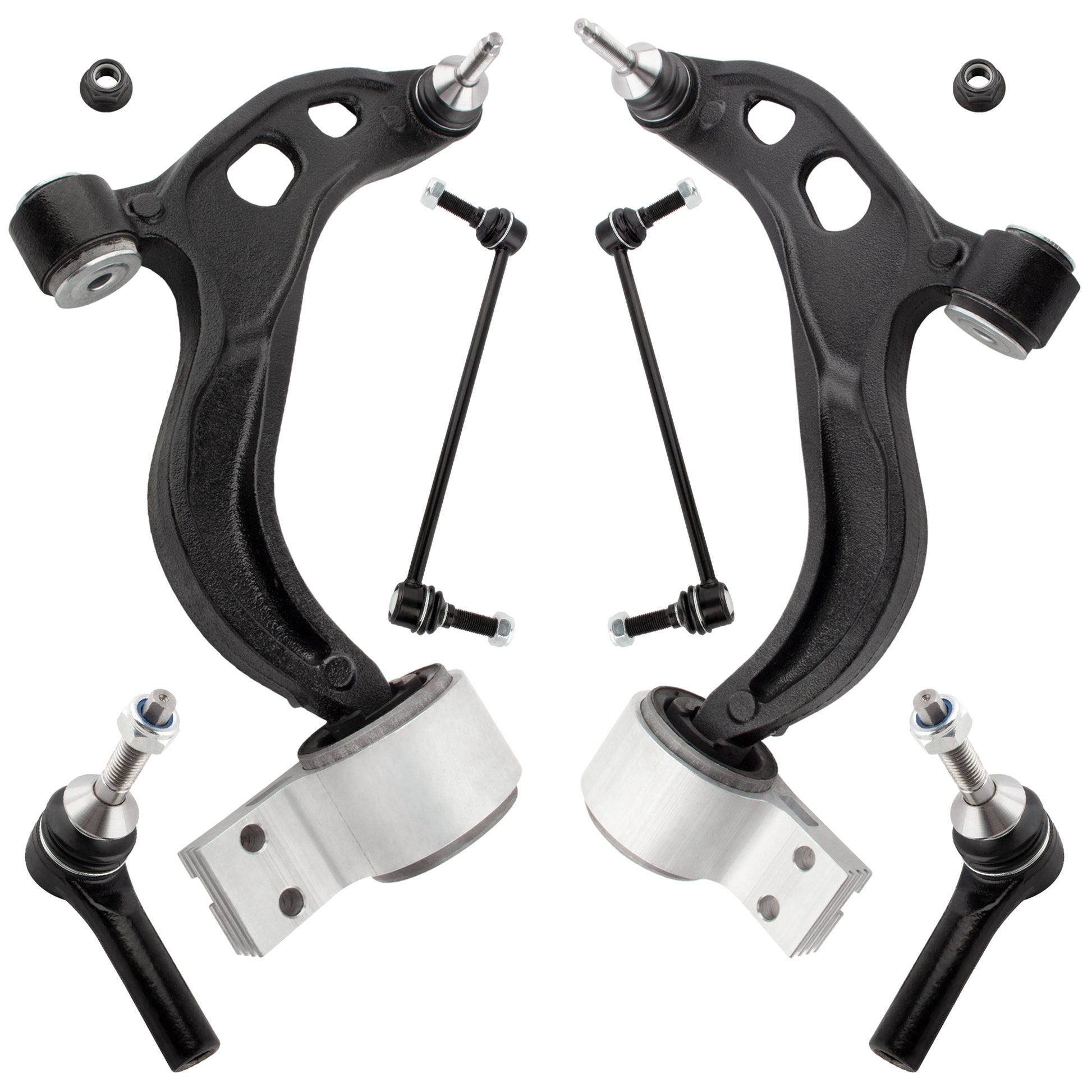 BOXI 6pcs Front Lower Control Arm Tie Rods Kit For Ford Flex Taurus 2010 2011 2012