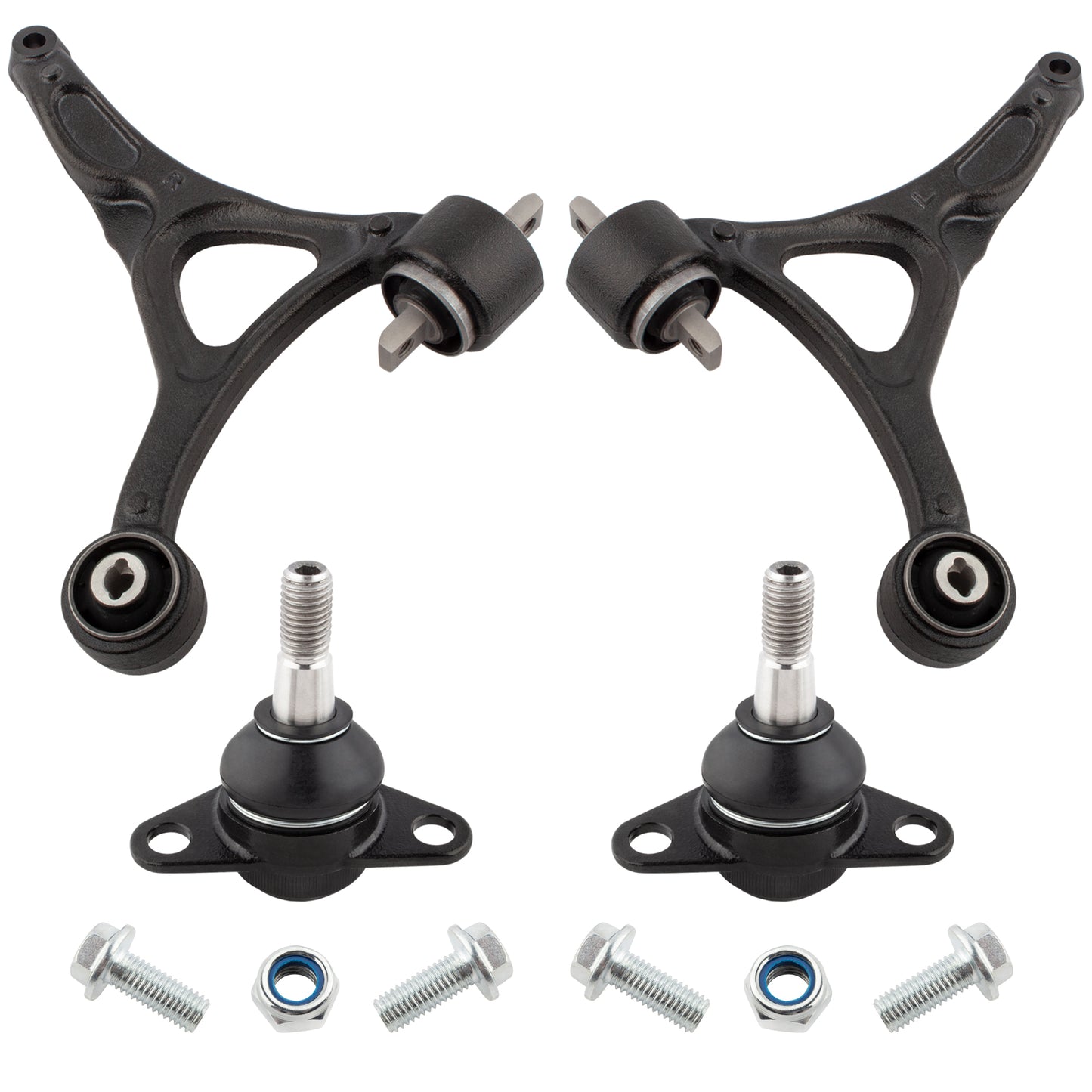 BOXI (Set of 4) Front Lower Suspension Control Arms and Ball Joints Assembly Fit for Volvo XC90