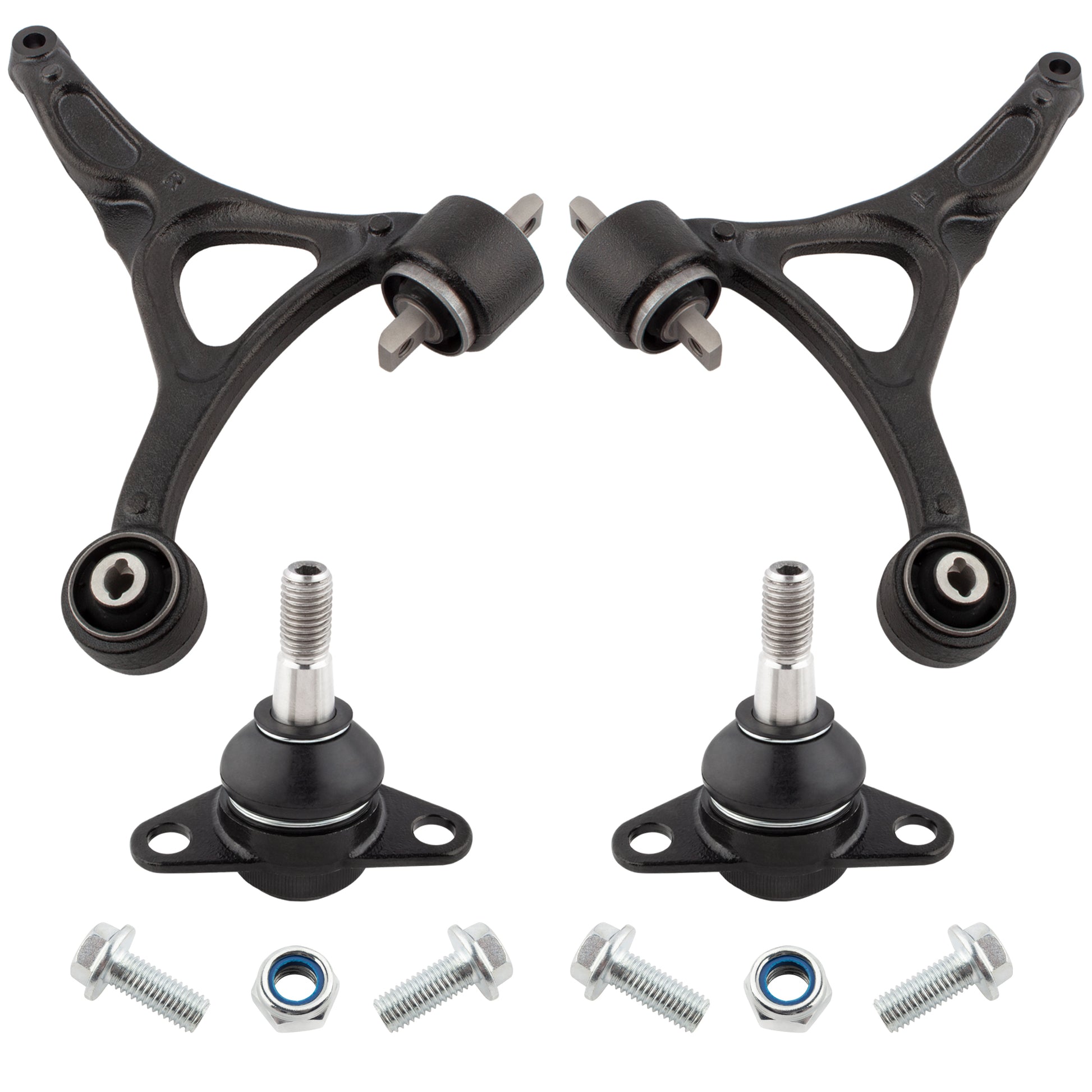 BOXI (Set of 4) Front Lower Suspension Control Arms and Ball Joints Assembly Fit for Volvo XC90