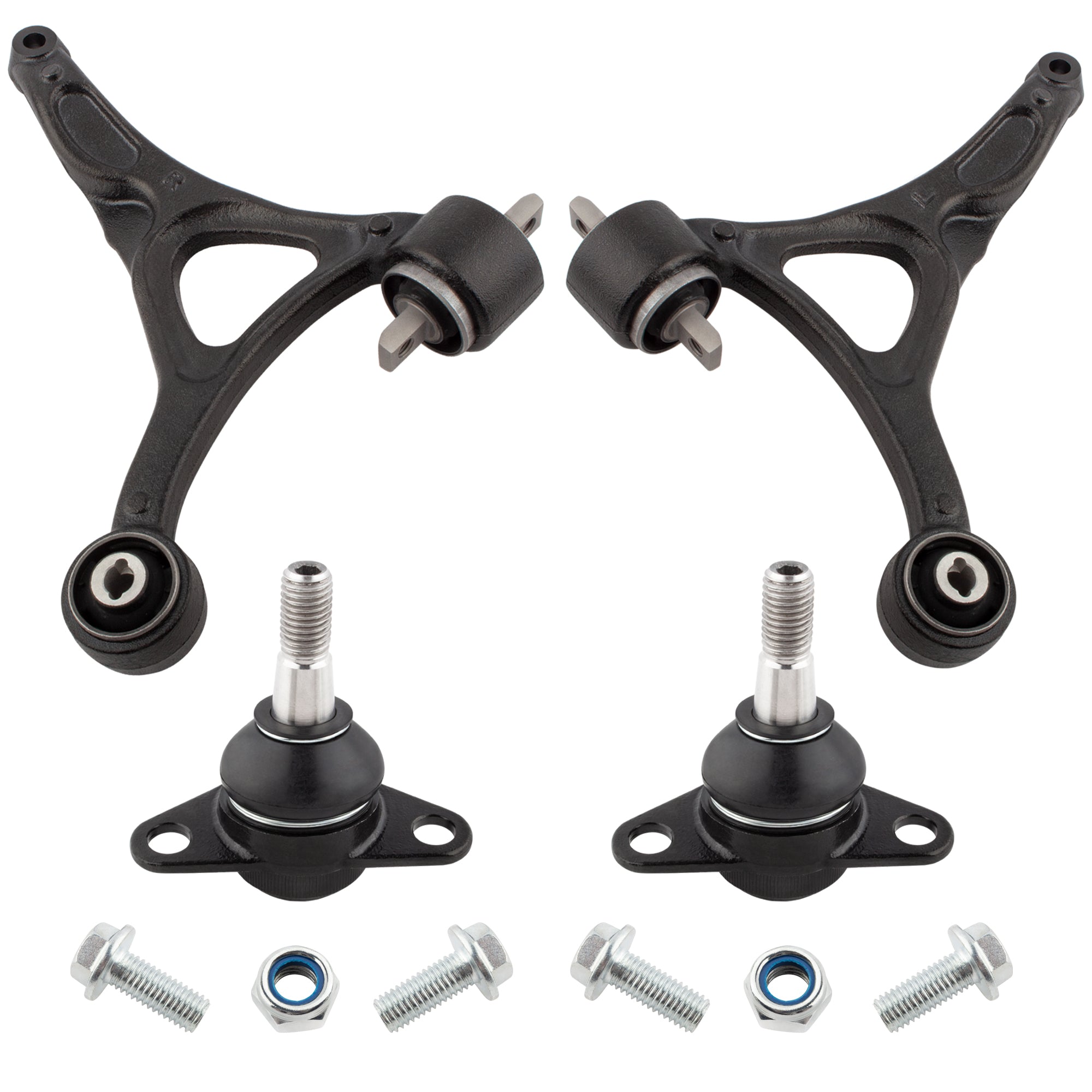 BOXI (Set of 4) Front Lower Suspension Control Arms and Ball Joints Assembly Fit for Volvo XC90
