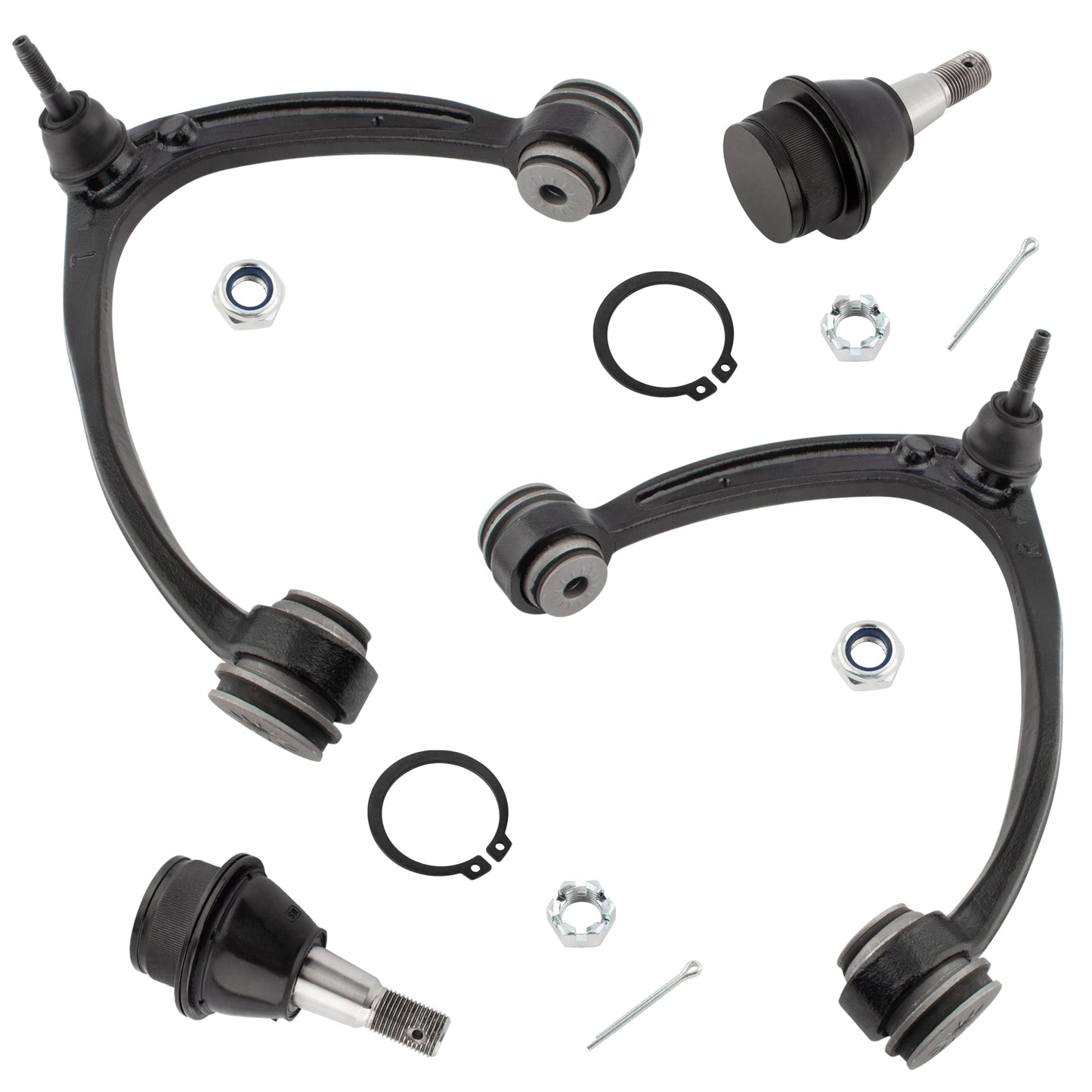 BOXI (Set of 4) Front Upper STEEL Control Arms Lower Ball Joints Fit for Cadillac Chevy for GMC