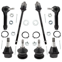 BOXI Front 4 Upper & Lower Ball Joints 4 Inner & Outer Tie Rods Fit for Chevy GMC Silverado Sierra