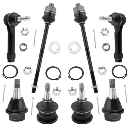 BOXI Front 4 Upper & Lower Ball Joints 4 Inner & Outer Tie Rods Fit for Chevy GMC Silverado Sierra