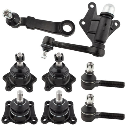 BOXI (Set of 8) Front Lower Upper Ball Joint Outer Tie Rods Pittman Arm Idler Arm Kit Fit