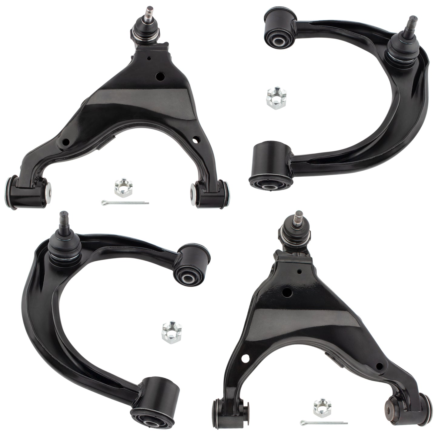 BOXI (Set of 4) Front Upper & Lower Control Arms with Ball Joints Fit for Toyota Tacoma 2005 2006