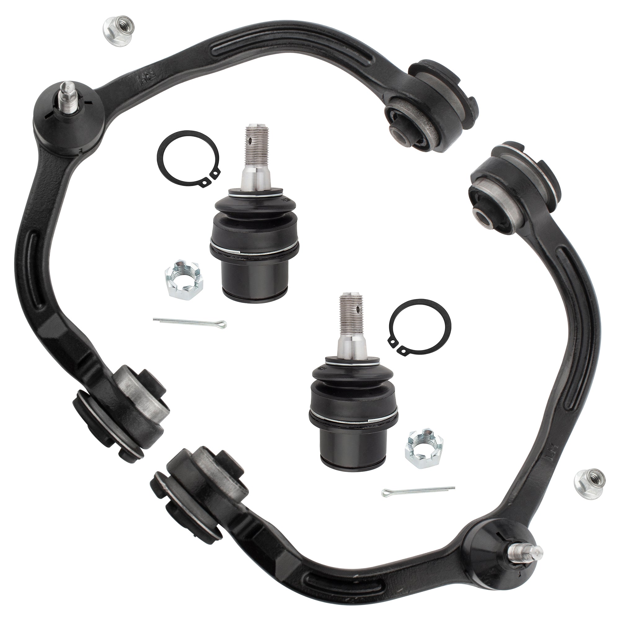 BOXI (Set of 4) Front Upper Control Arms + Lower Ball Joints Fit for Ford Expedition 2004 2005 2006
