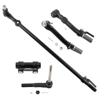 BOXI (Set of 5) Front Suspension Outer Tie Rods + Tie Rod Adjusting Sleeve + Drag Link Fit for Ford