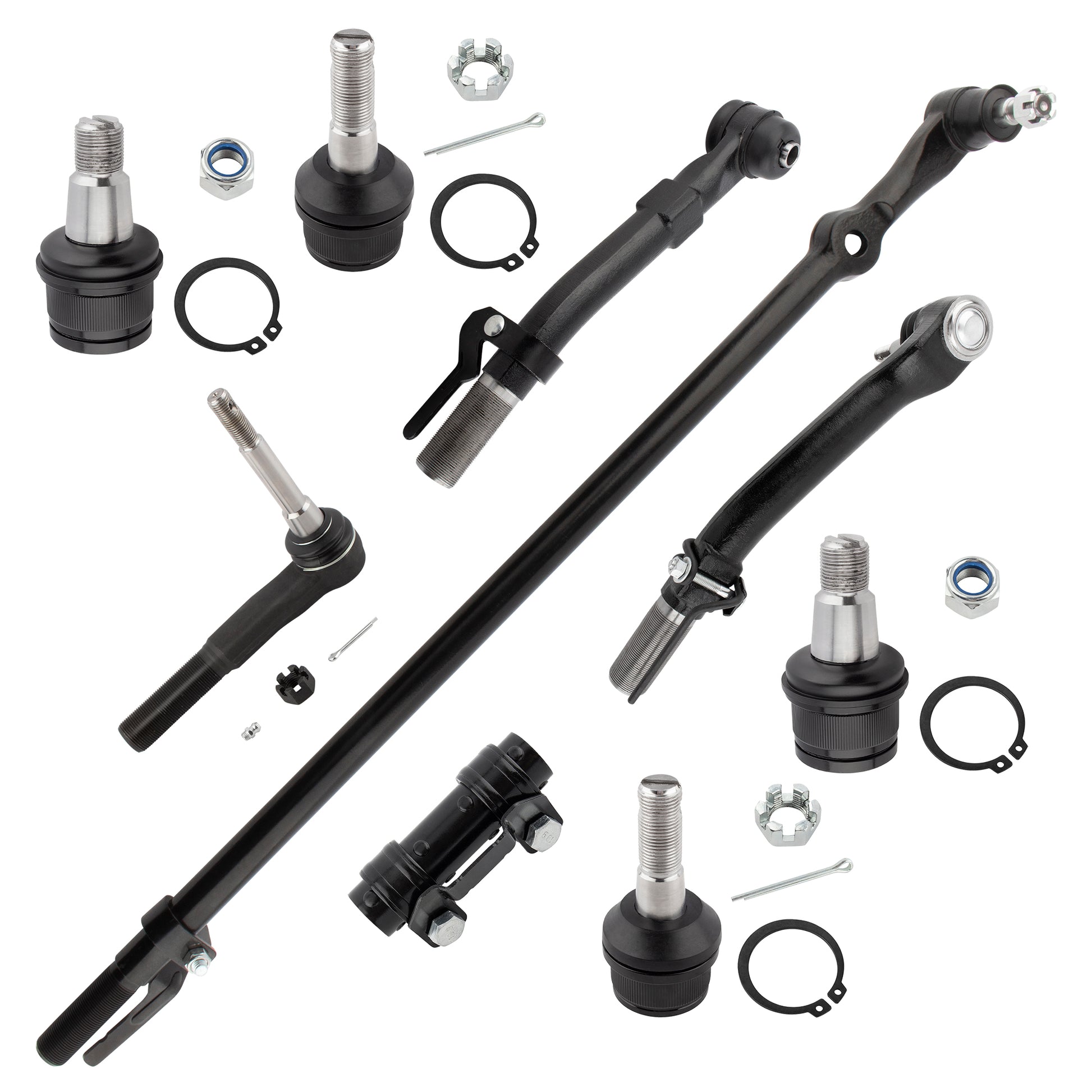 BOXI (Set of 9) Front Suspension Ball Joints Tie Rod Kit Fit for Ford F-250 F-350 Super Duty 4WD