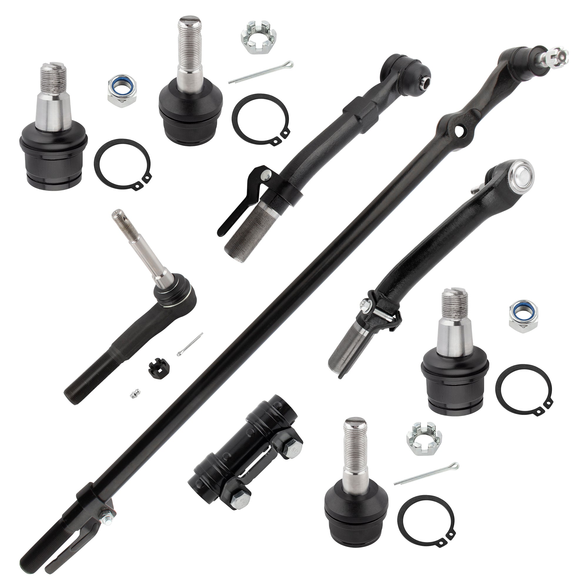 BOXI (Set of 9) Front Suspension Ball Joints Tie Rod Kit Fit for Ford F-250 F-350 Super Duty 4WD