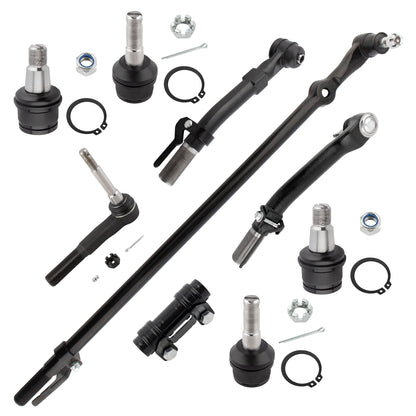 BOXI (Set of 9) Front Suspension Ball Joints Tie Rod Kit Fit for Ford F-250 F-350 Super Duty 4WD