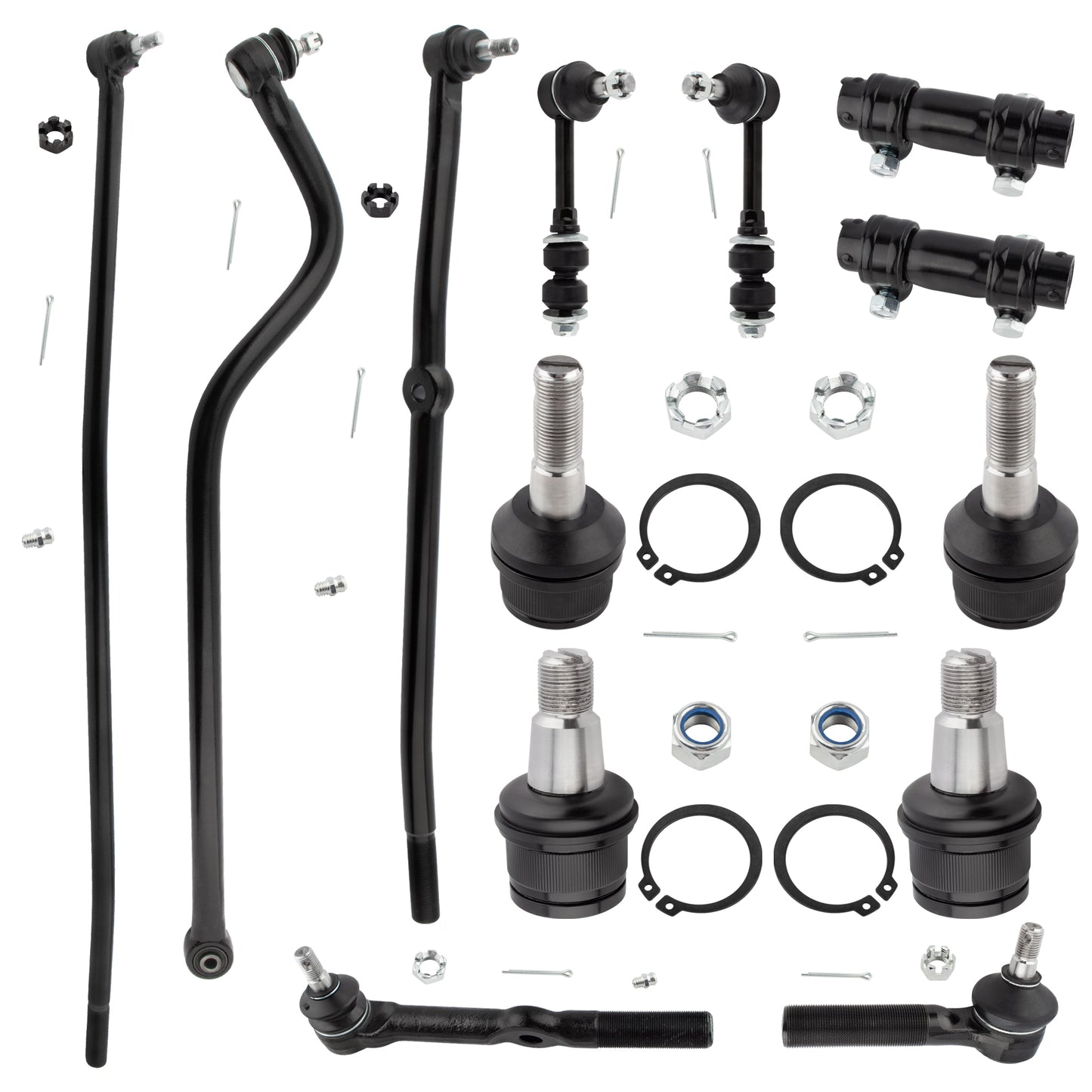 BOXI (Set of 13) Front Suspension Kit Sway Bar Link Tie Rod Ball Joints Track Bar Fit for Dodge Ram