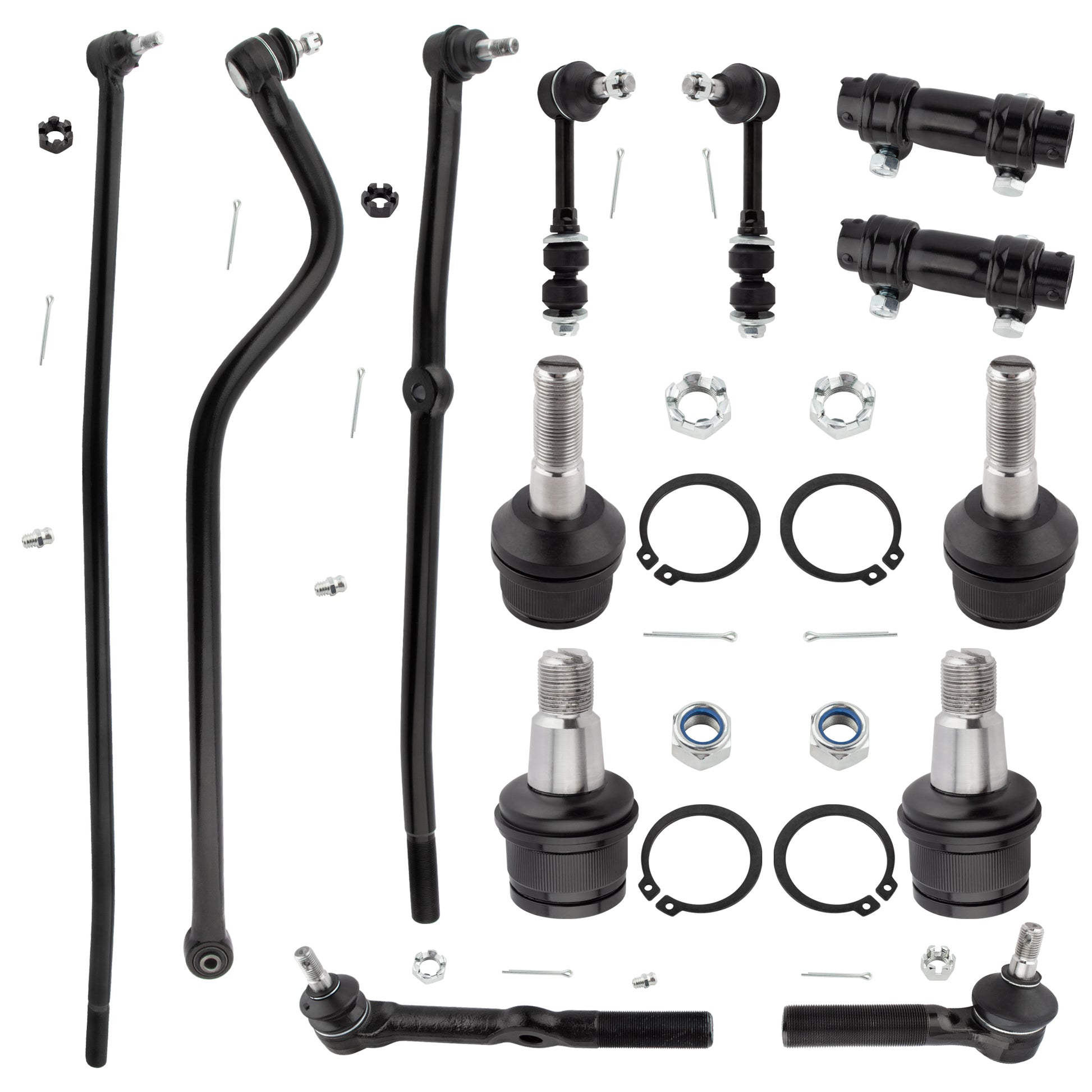 BOXI (Set of 13) Front Suspension Kit Sway Bar Link Tie Rod Ball Joints Track Bar Fit for Dodge Ram