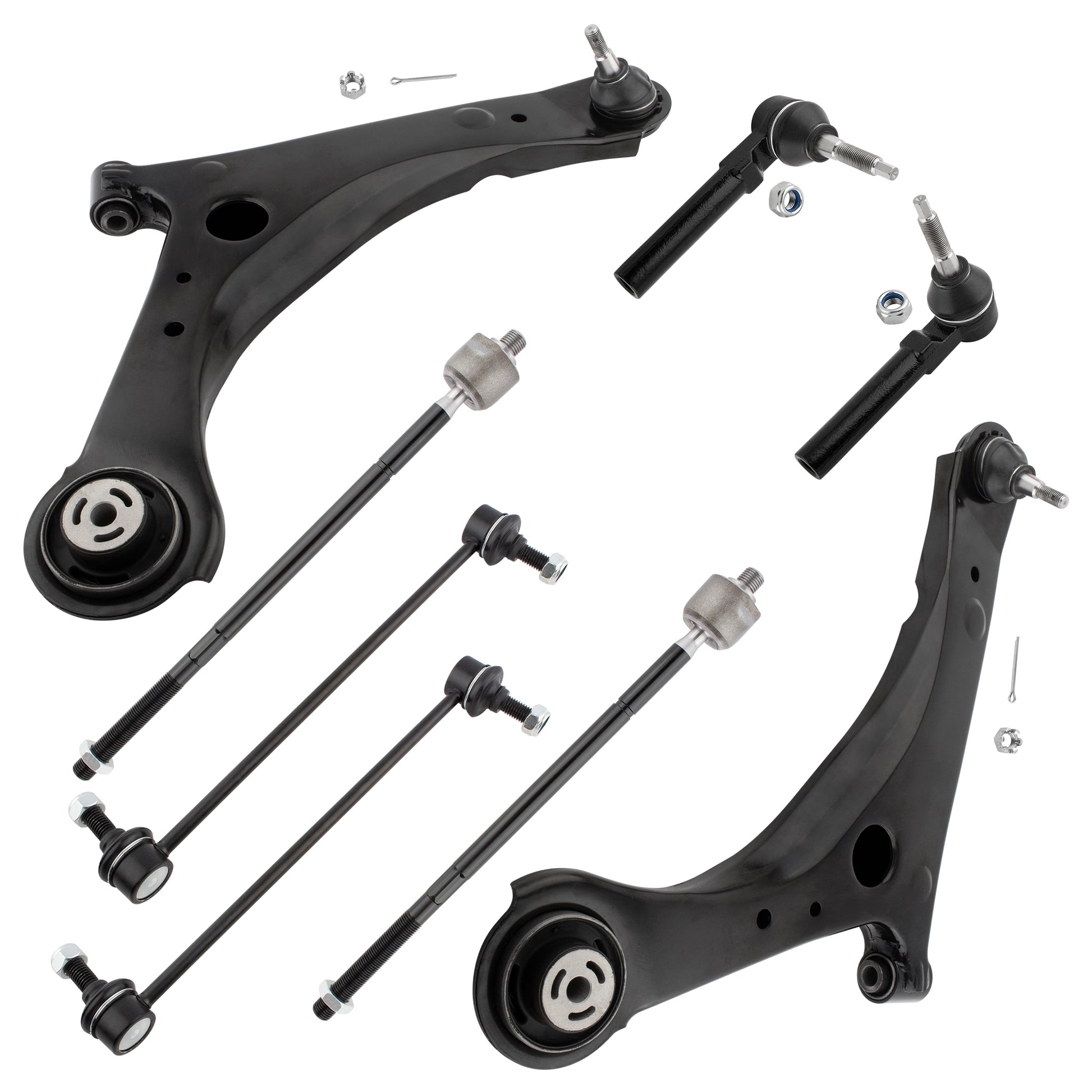 BOXI (Set of 8) Front Lower Control Arms Ball Joints Tie Rods Sway Bars Fit for Grand Caravan