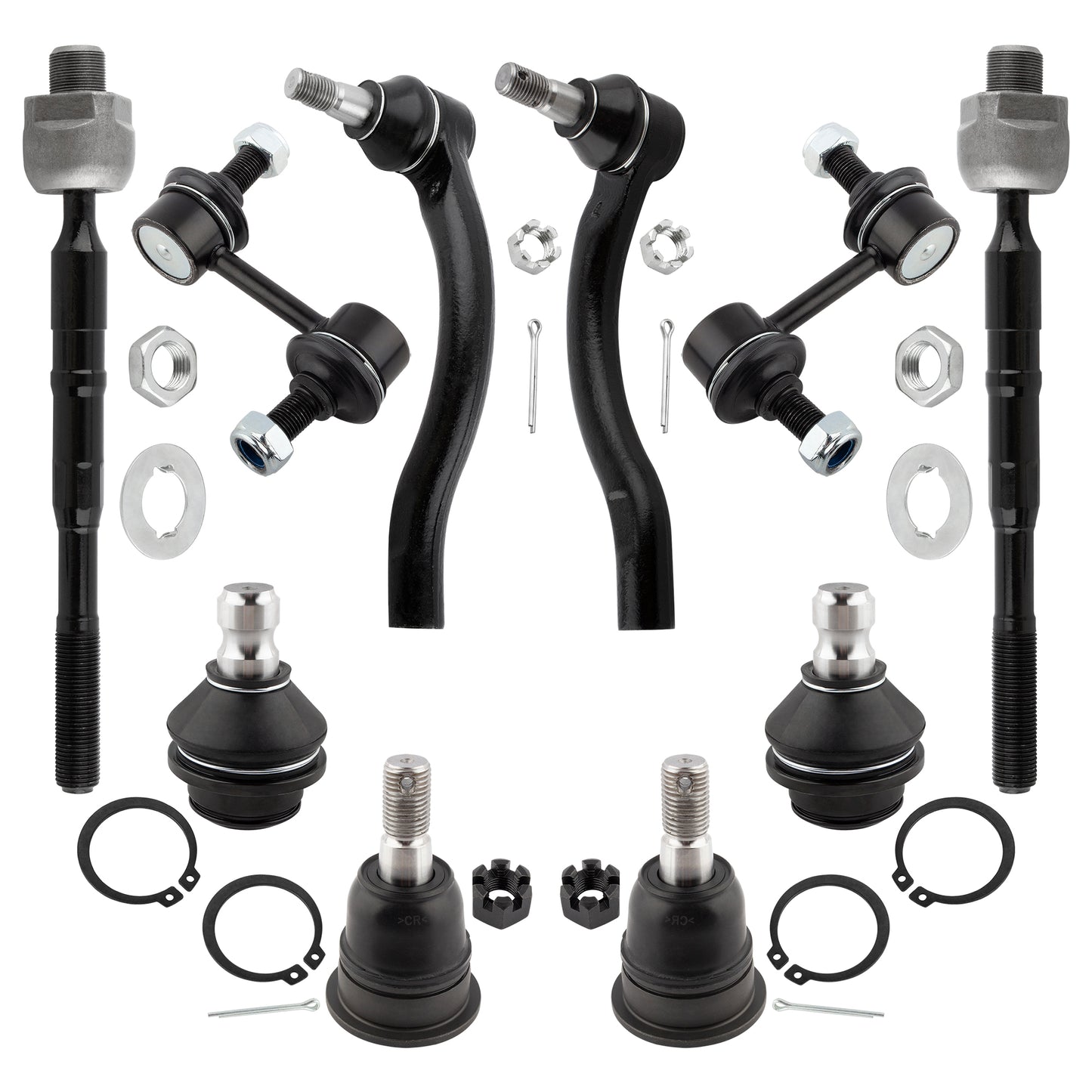 BOXI (Set of 10) Front Ball Joints Tie Rods Sway Bar Links Fit for Infiniti QX56 2004-2010