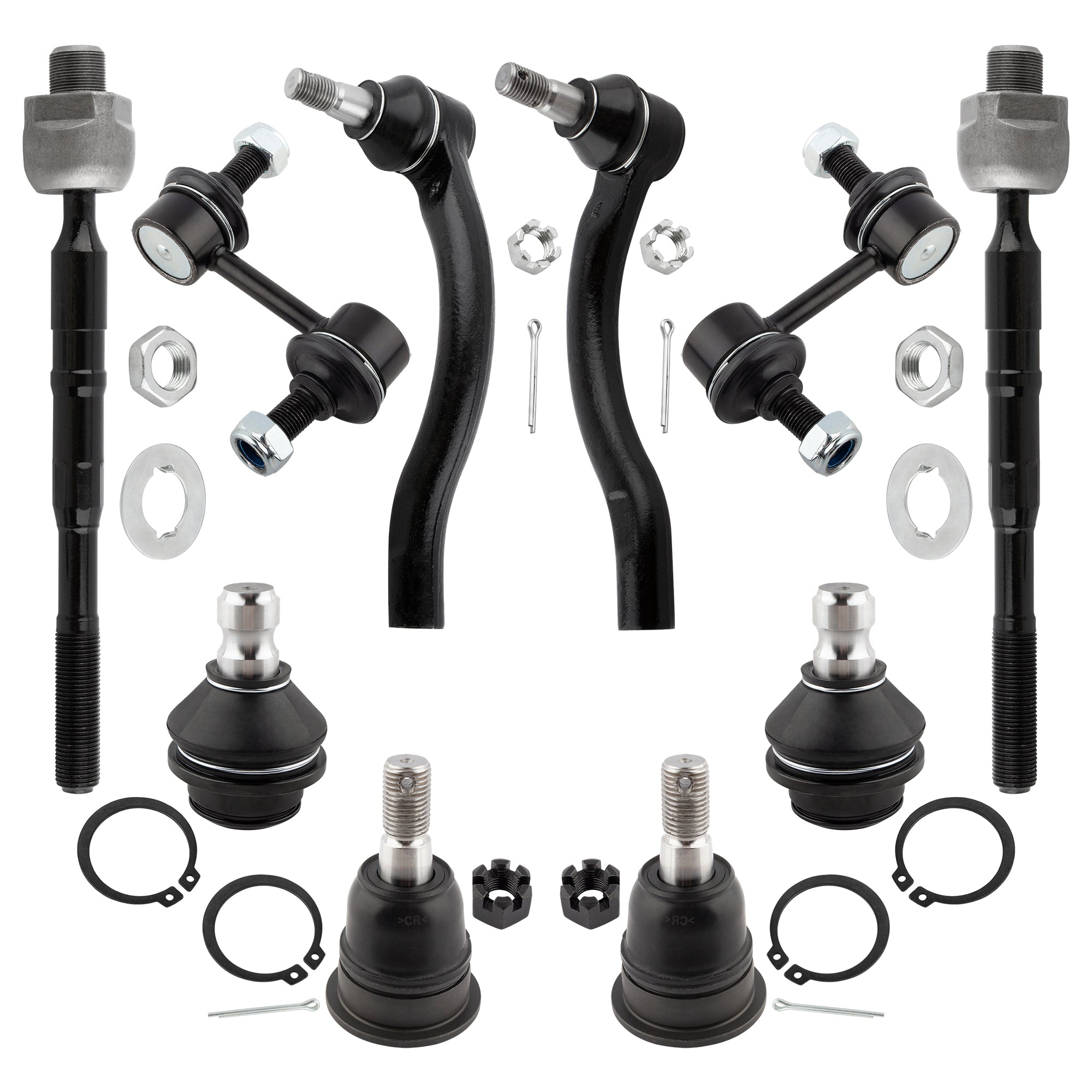 BOXI (Set of 10) Front Ball Joints Tie Rods Sway Bar Links Fit for Infiniti QX56 2004-2010