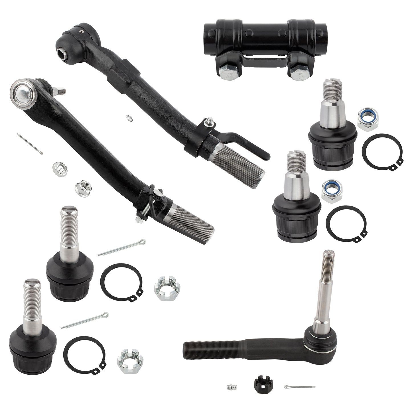 BOXI (Set of 8) Front Tie rods Ball Joints Fit for Ford F-250 F-350 Super Duty 2005-2019