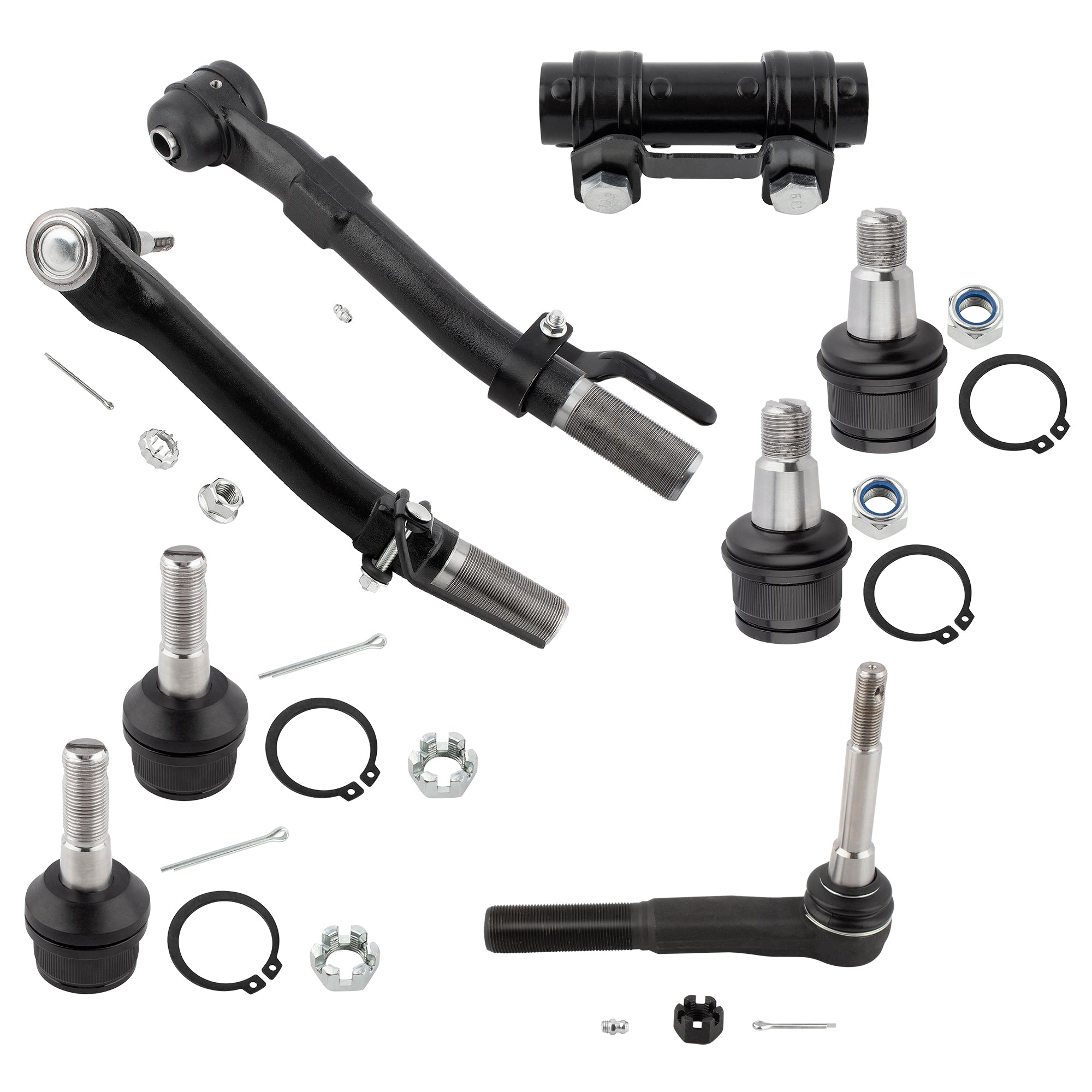 BOXI (Set of 8) Front Tie rods Ball Joints Fit for Ford F-250 F-350 Super Duty 2005-2019