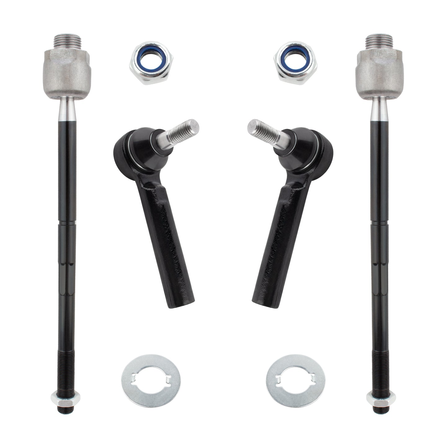 BOXI 4pcs ES800223 EV800084 Front Inner and Outer Tie Rod Ends Kit Fits for Chevy Silverado
